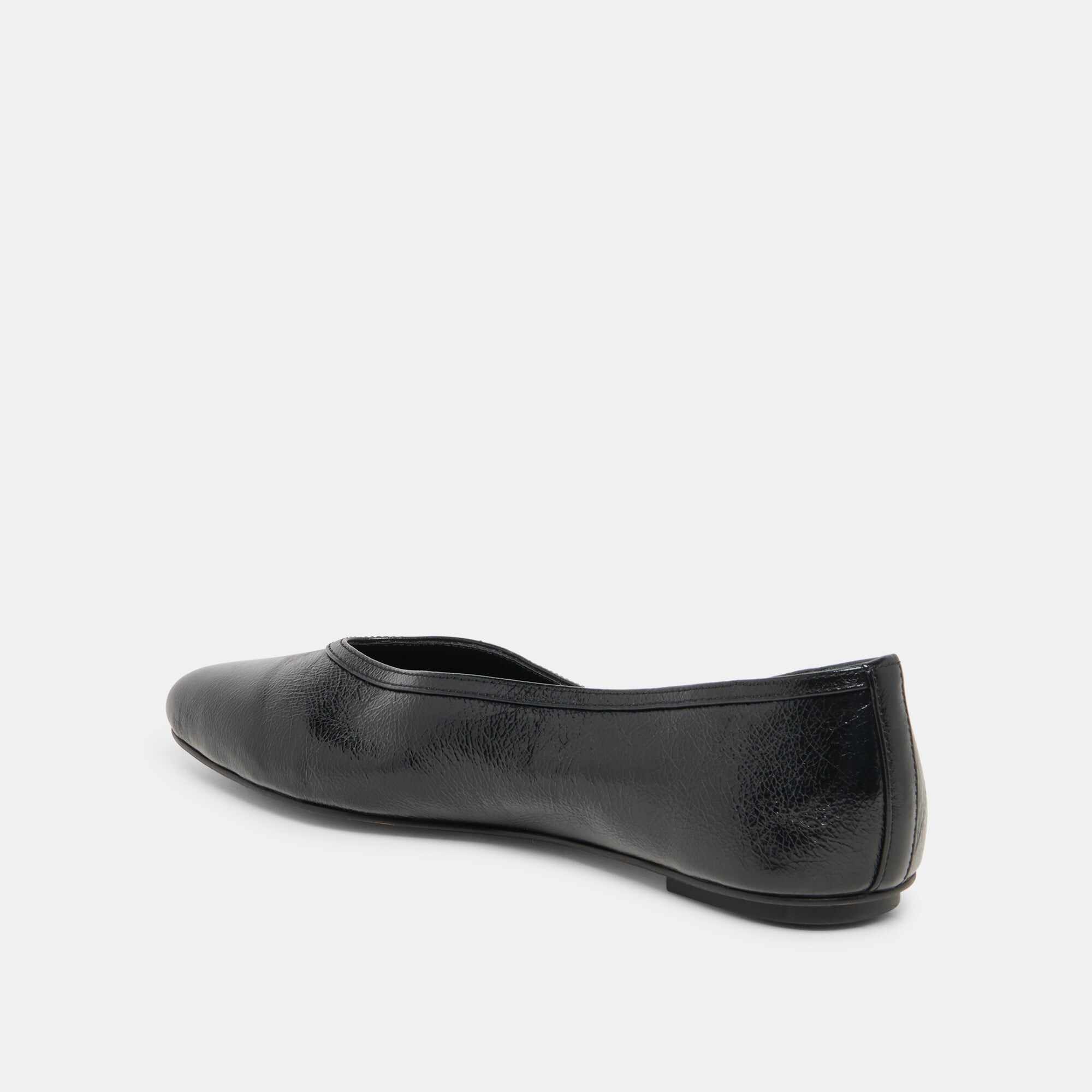 CARET BALLET FLATS BLACK LEATHER