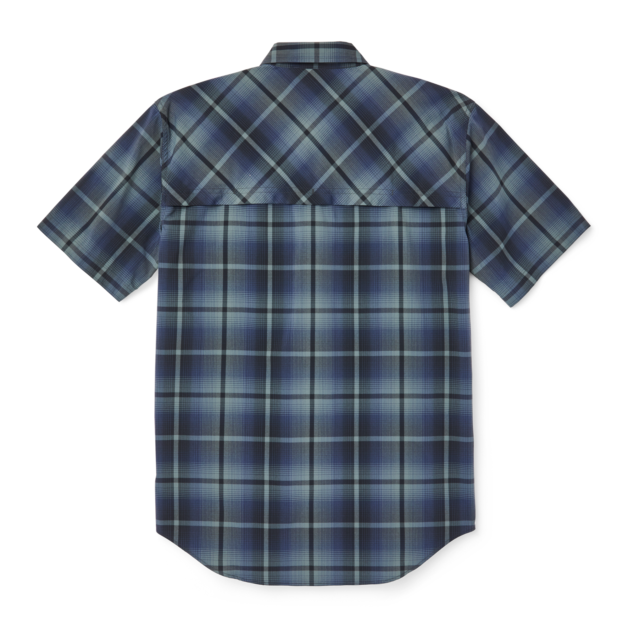 Twin Lakes Short Sleeve Sport Shirt - Navy/grey Plaid