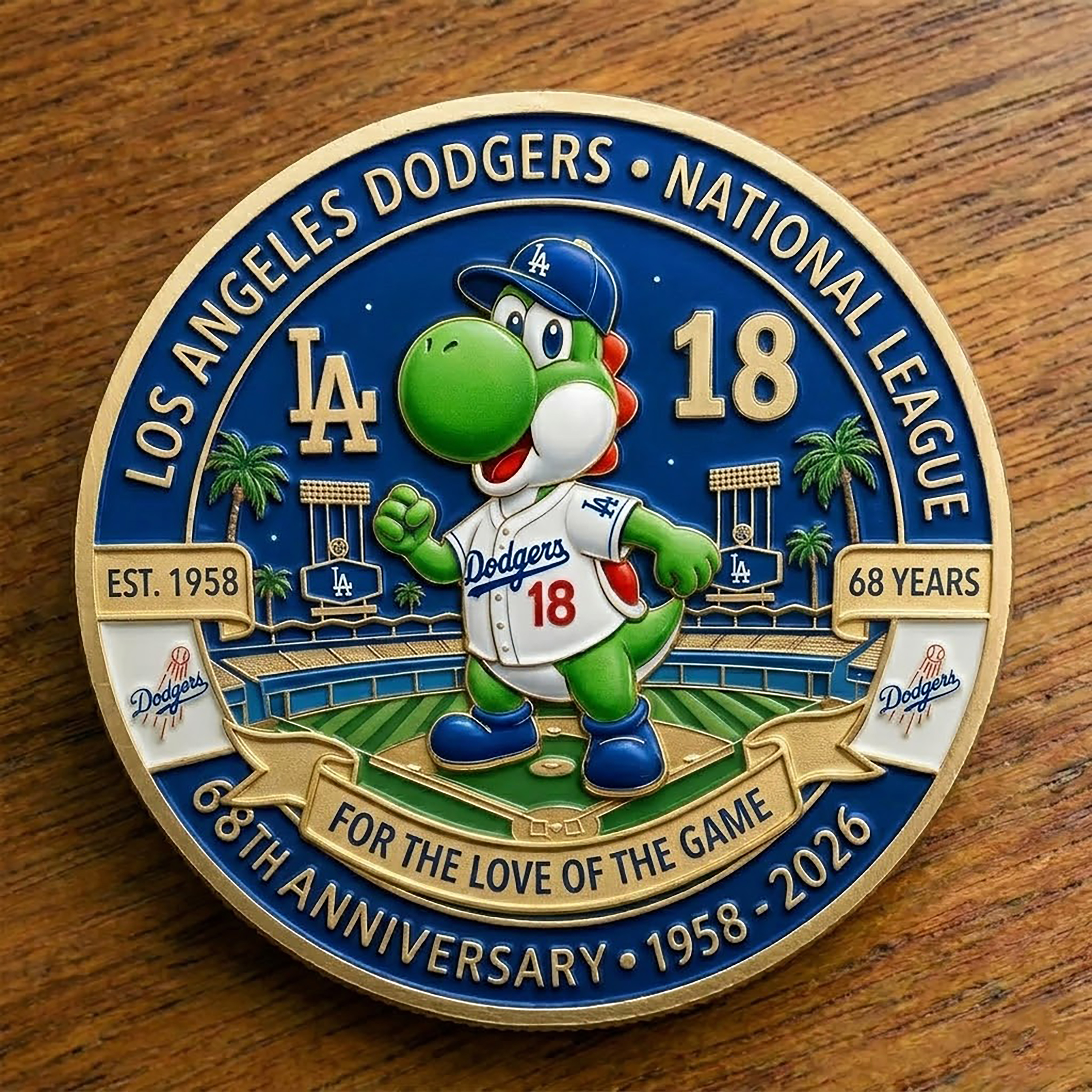 ⚾Yoshi x LA Dodgers 68th Anniversary Commemorative Coin!🦖