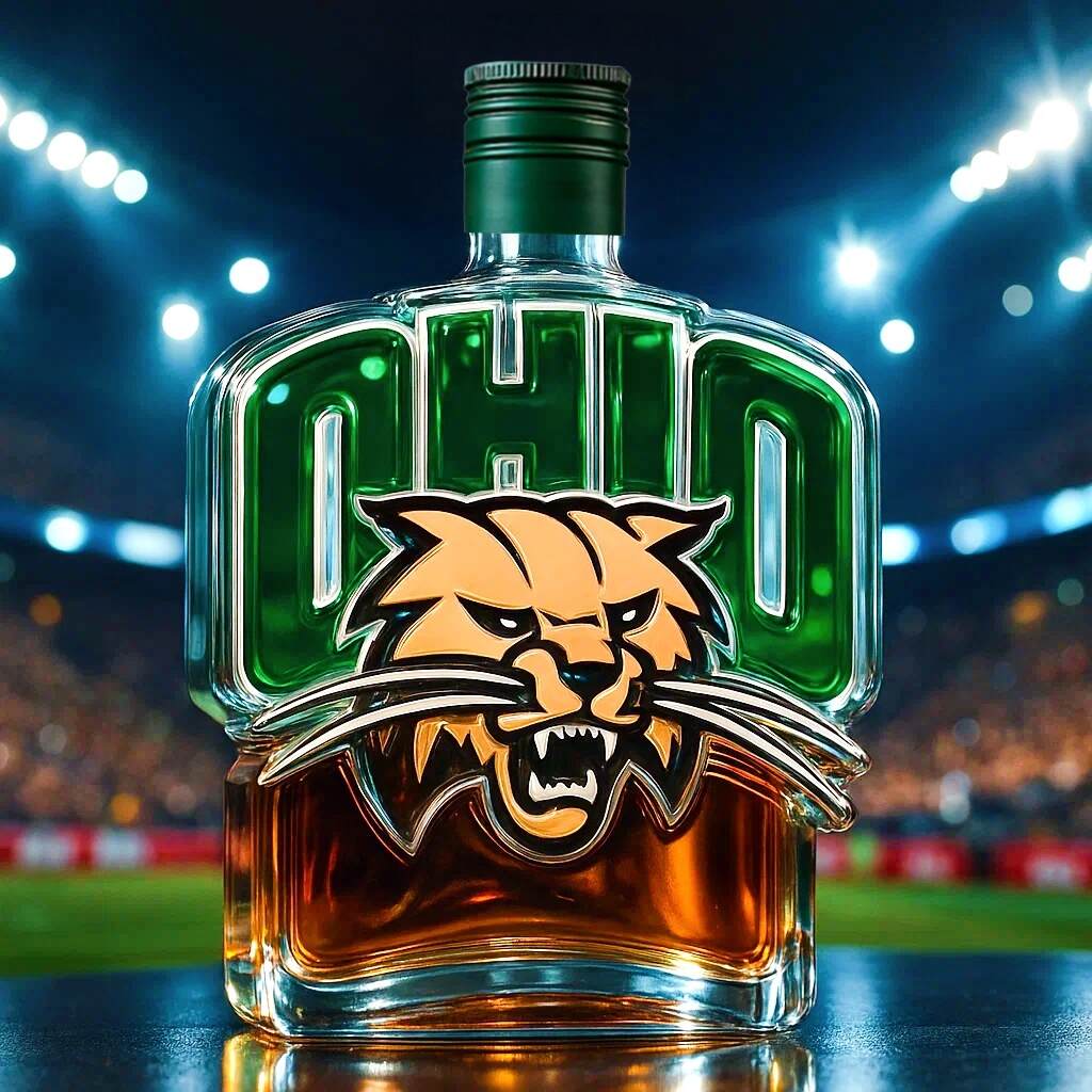 Ohio Bobcats Whiskey Bottle
