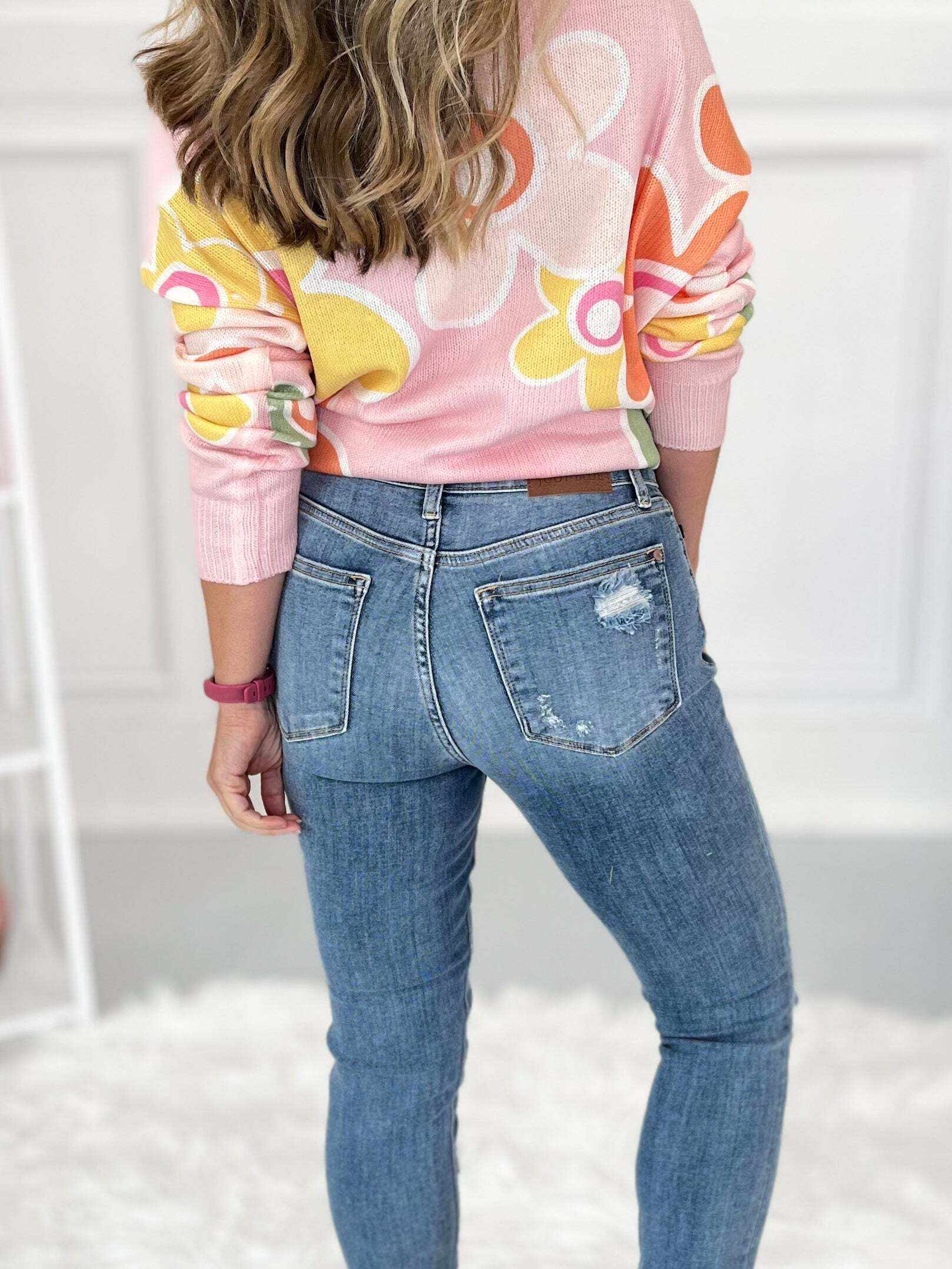 Christmas Destroyed & Cuffed Skinny Jeans- Final Sale