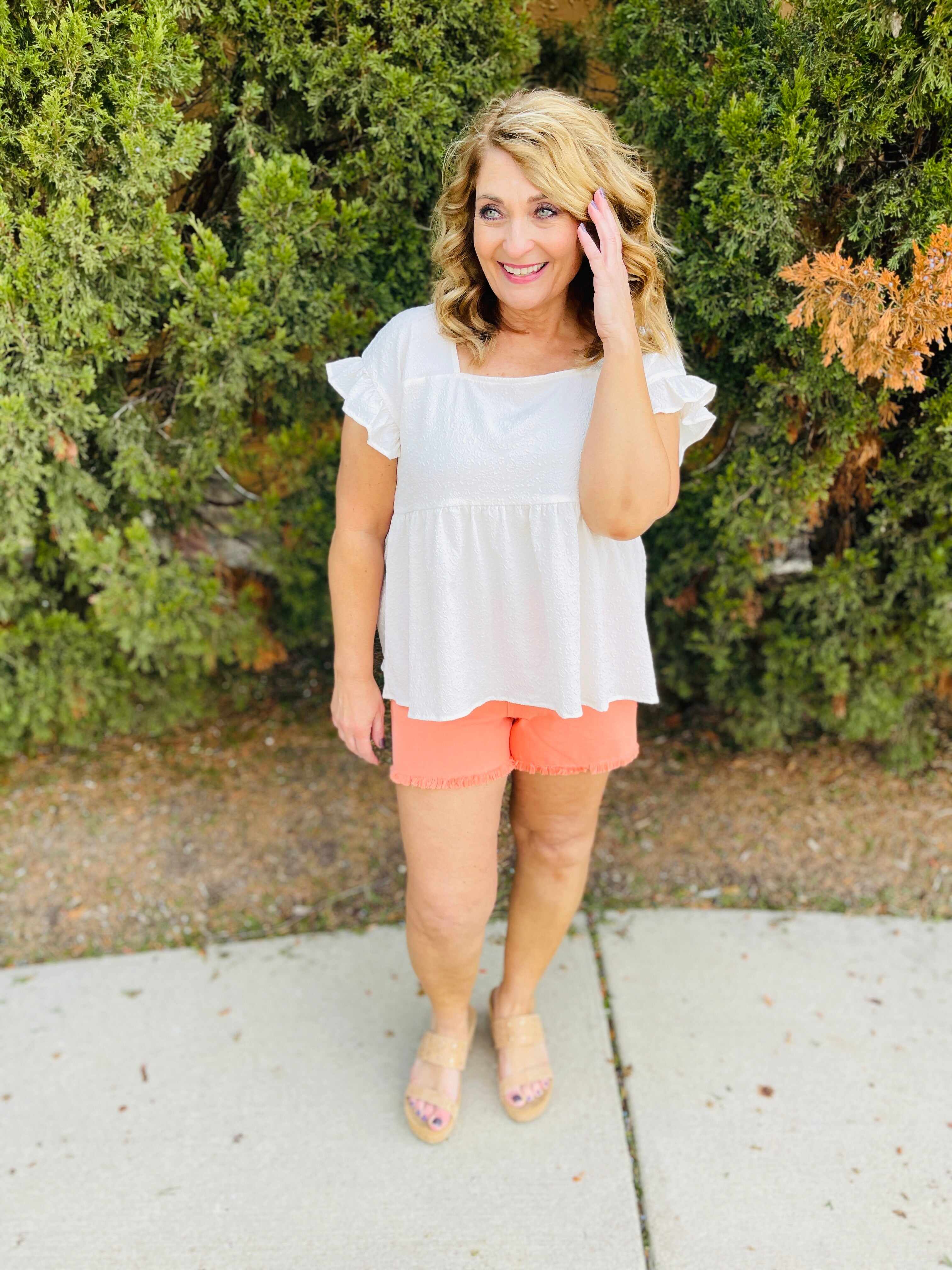 REG/CURVY Pretty As A Peach Shorts