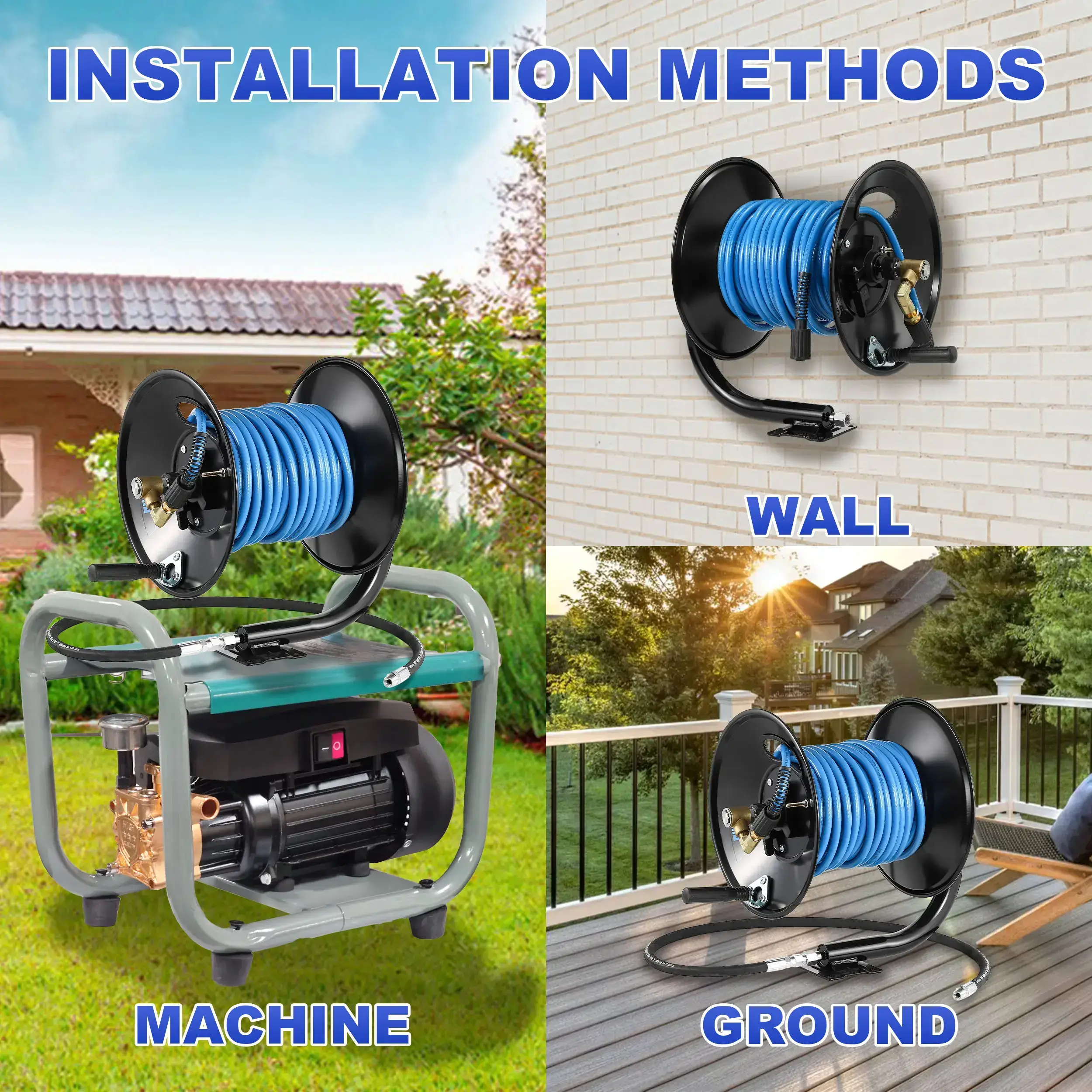 Pressure Washer Hose Reel 100 ft 3/8