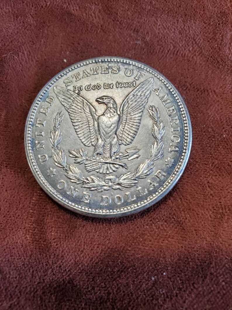 1921 S Silver Morgan Dollar AU black toning on front/ reverse corners  Lot#502