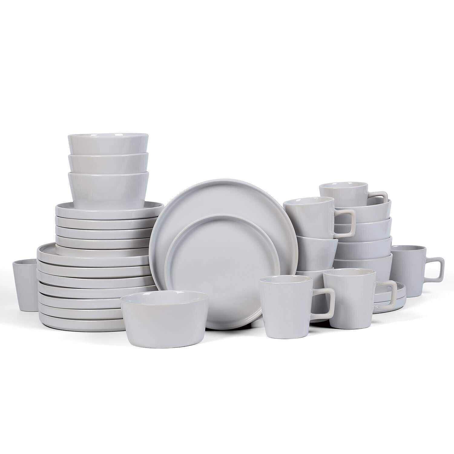 Dinnerware Set, Service For 8, Black Matte, 32 Piece