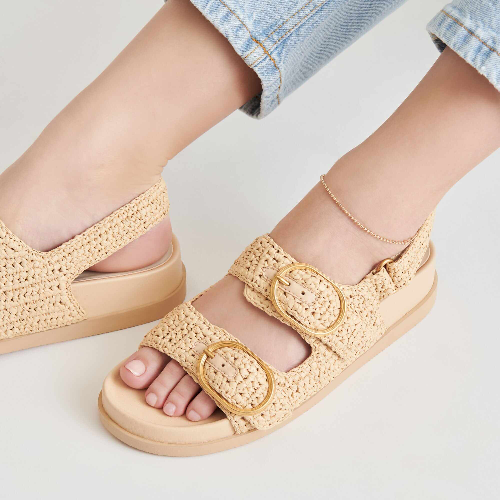 STARLA CROCHET SANDALS NATURAL KNIT