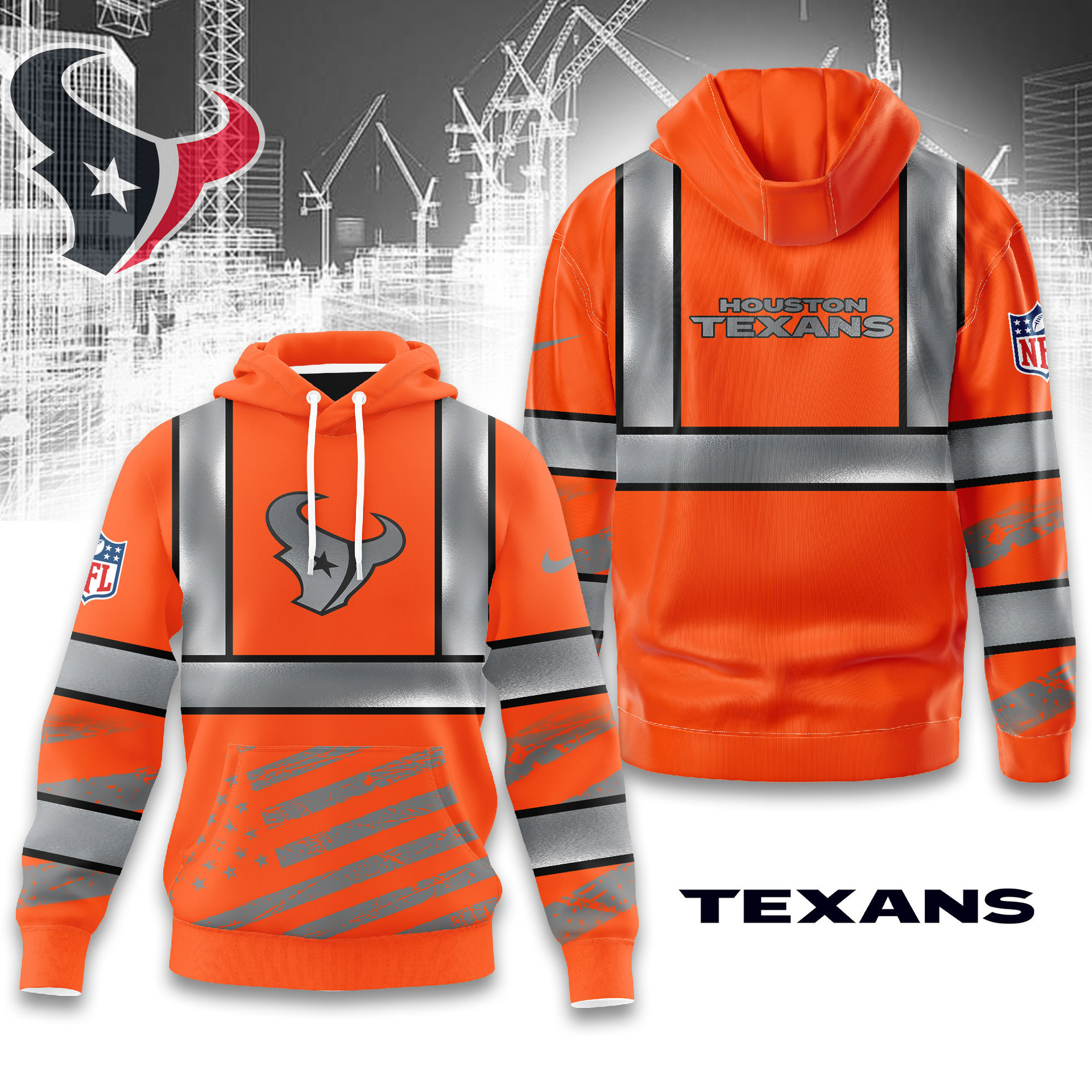 Houston Texans | Premium NFL Safety Hi-Vis Hoodie MM