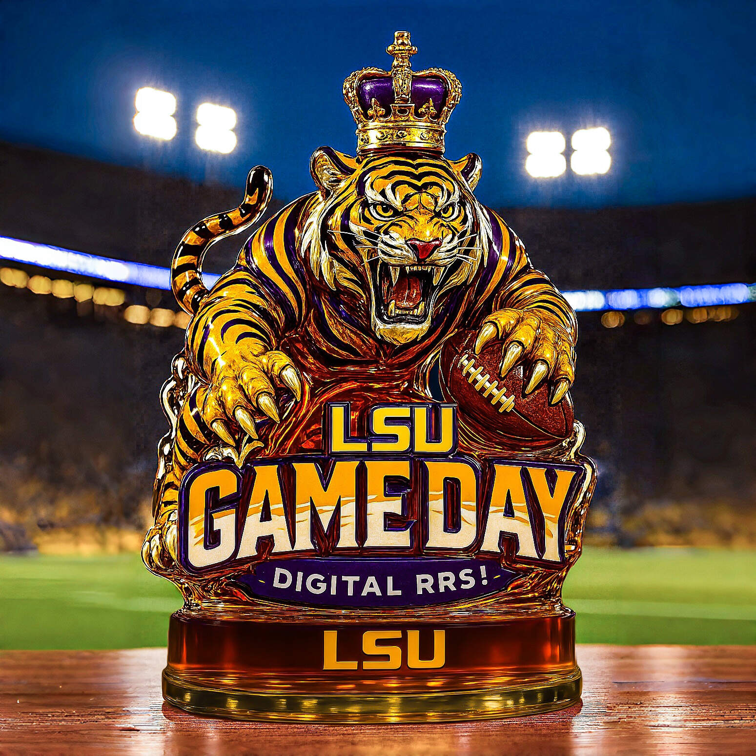 LSU GAME DAY Whiskey Bottle