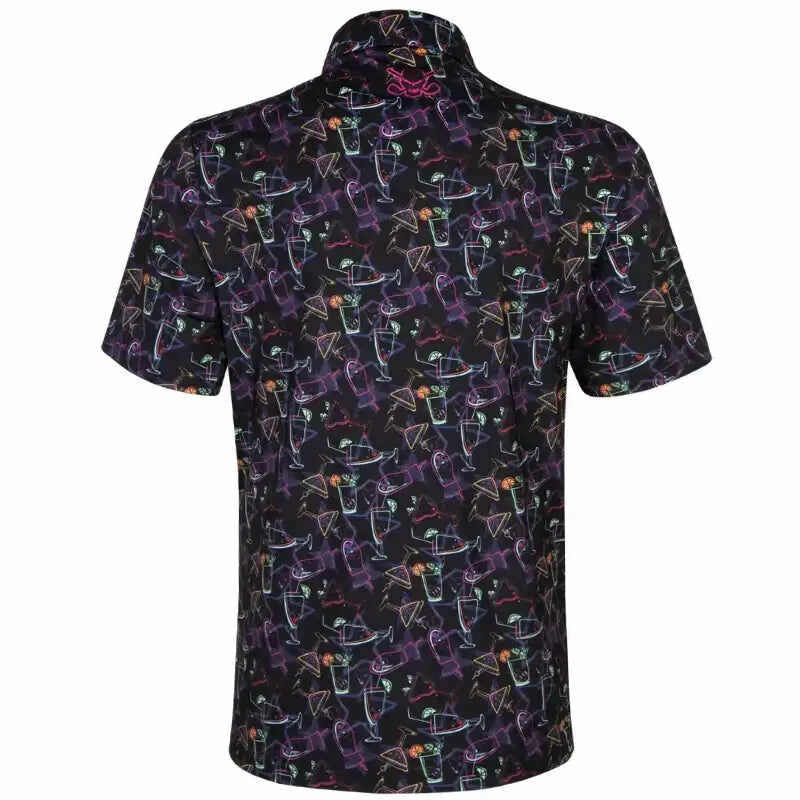 19th Hole Cool-Stretch Men's Golf Shirt (Neon)