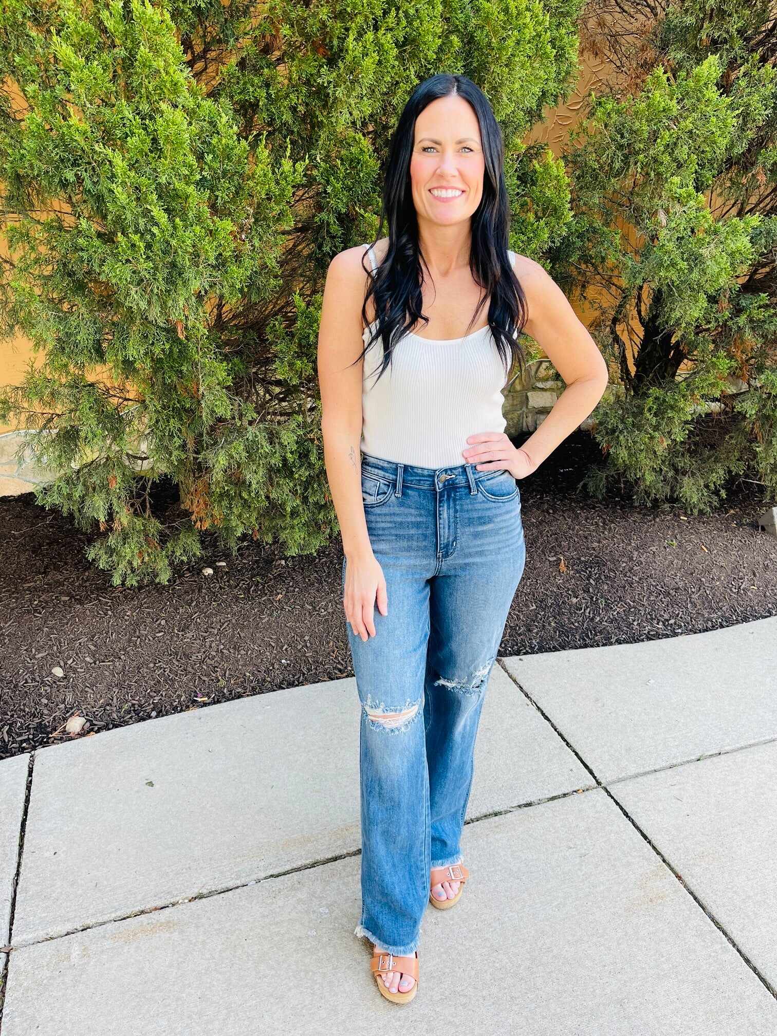 REG/CURVY Straight Up Wide Leg Straight Jeans