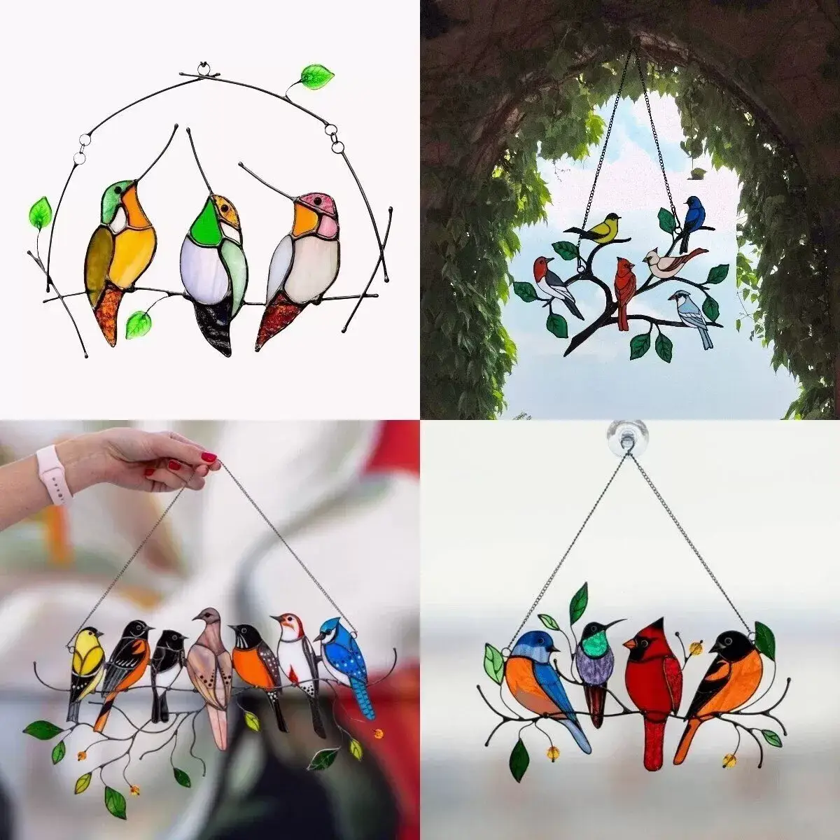 🐦🔥 Last Day 70% OFF-Birds Stained  Window  Panel Hangings🎁