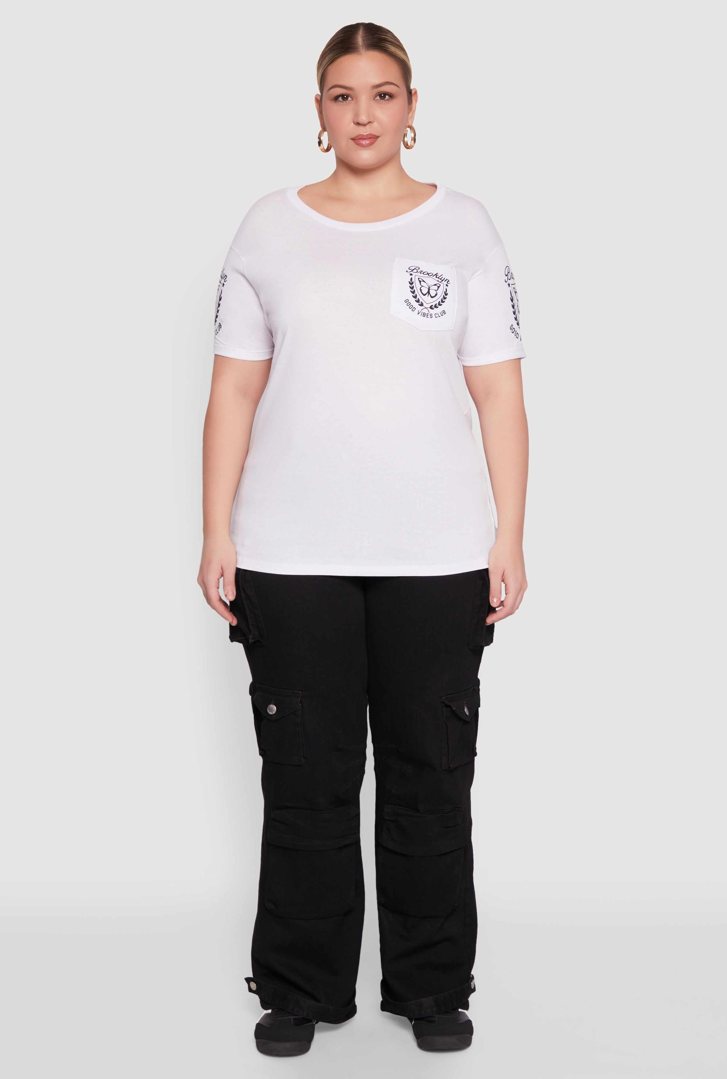 Plus Size Brooklyn Butterfly Good Vibes Club Graphic Tee