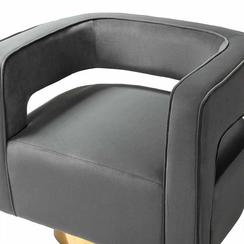 Agata Velvet Swivel Barrel Armchair