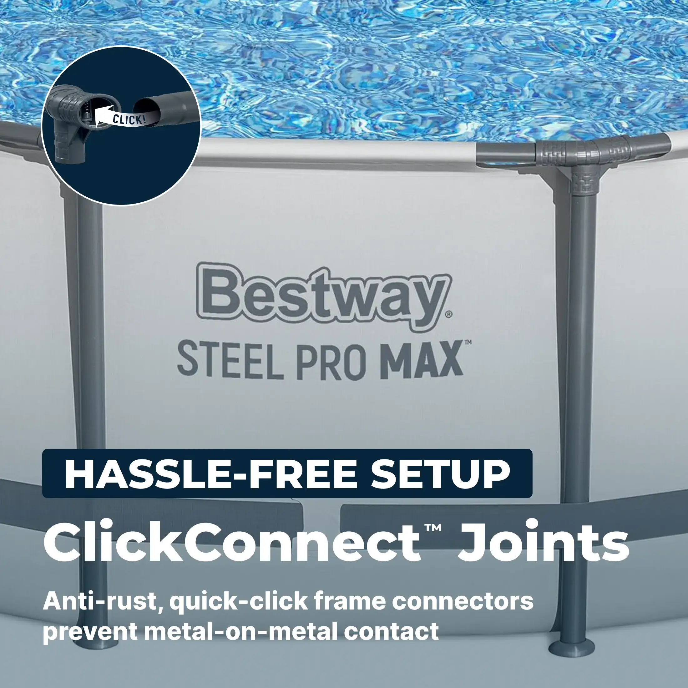 Bestway Steel Pro MAX Round Above Ground Swimming Pool Outdoor