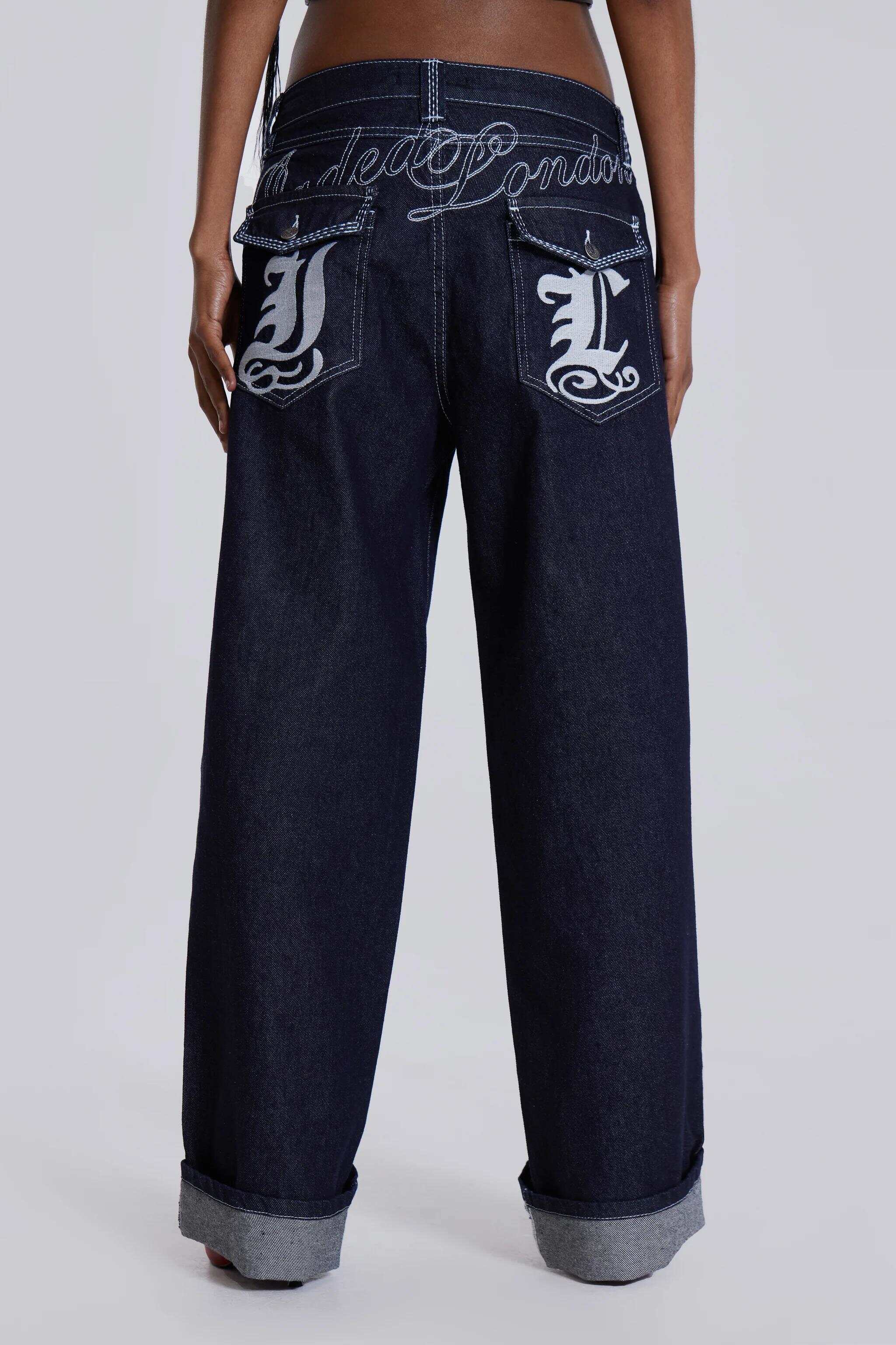 Sonic Embroidered Baggy Jeans