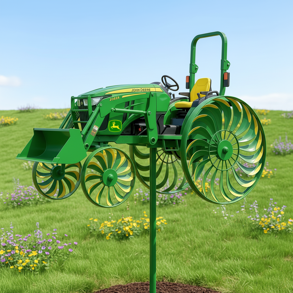 John Deere Tractor Garden Wind Spinner