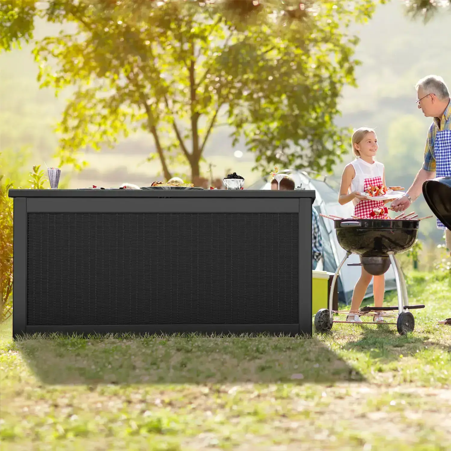 180/230/260 Gallon Outdoor Storage Deck Box for Patio Furniture Cushions Garden Tools，Waterproof，Doubles as Table or Seating. Summervibes