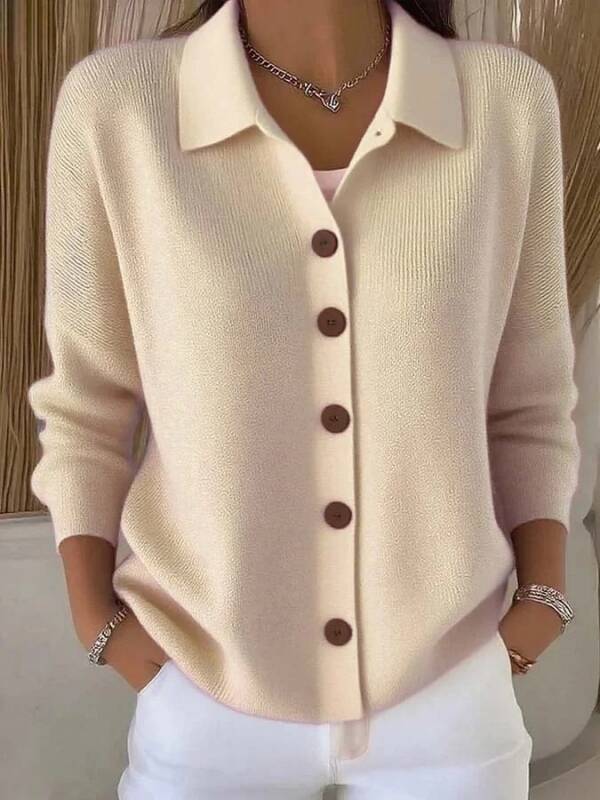 New Knitted Collared Cardigan