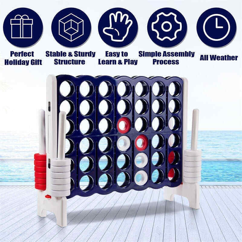 Jumbo 4-to-Score 4-in-A-Row Giant Game Set for Kids Adults