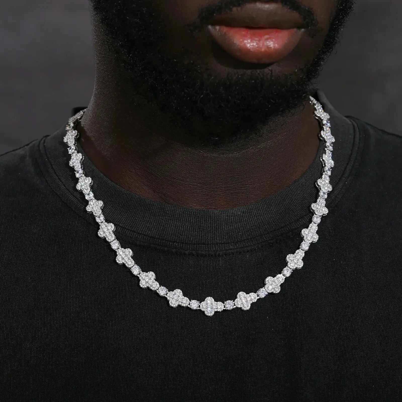 10mm S925 Moissanite Cross Tennis Chain