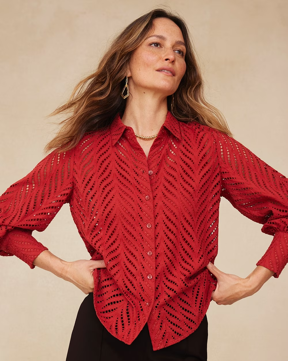 Poplin Cutwork Shirt