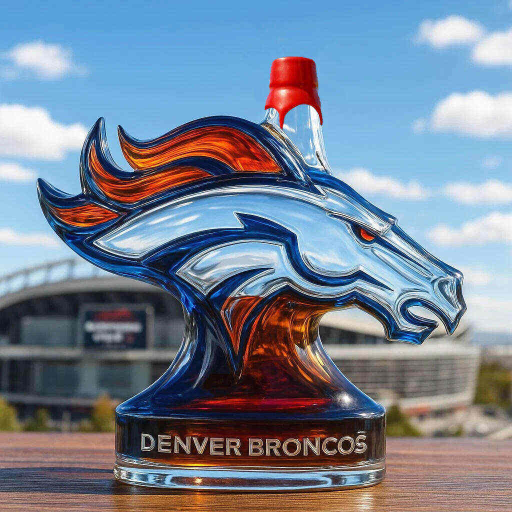 Denver Broncos whiskey bottle