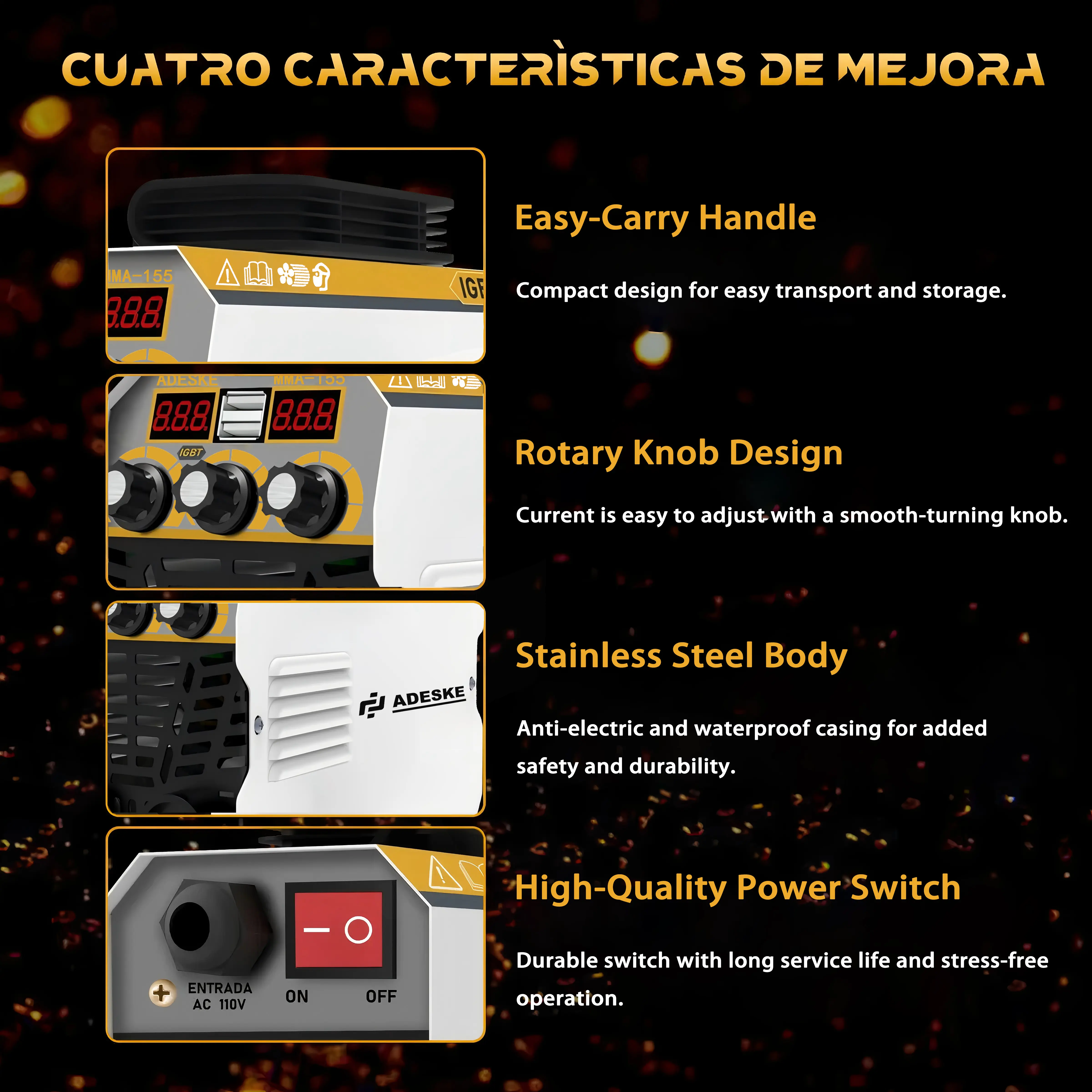 120A Stick Welder MMA-155 – Portable Welding Machine, Dual Voltage 110V/220V, Digital Display Arc Welder with Welding Kit