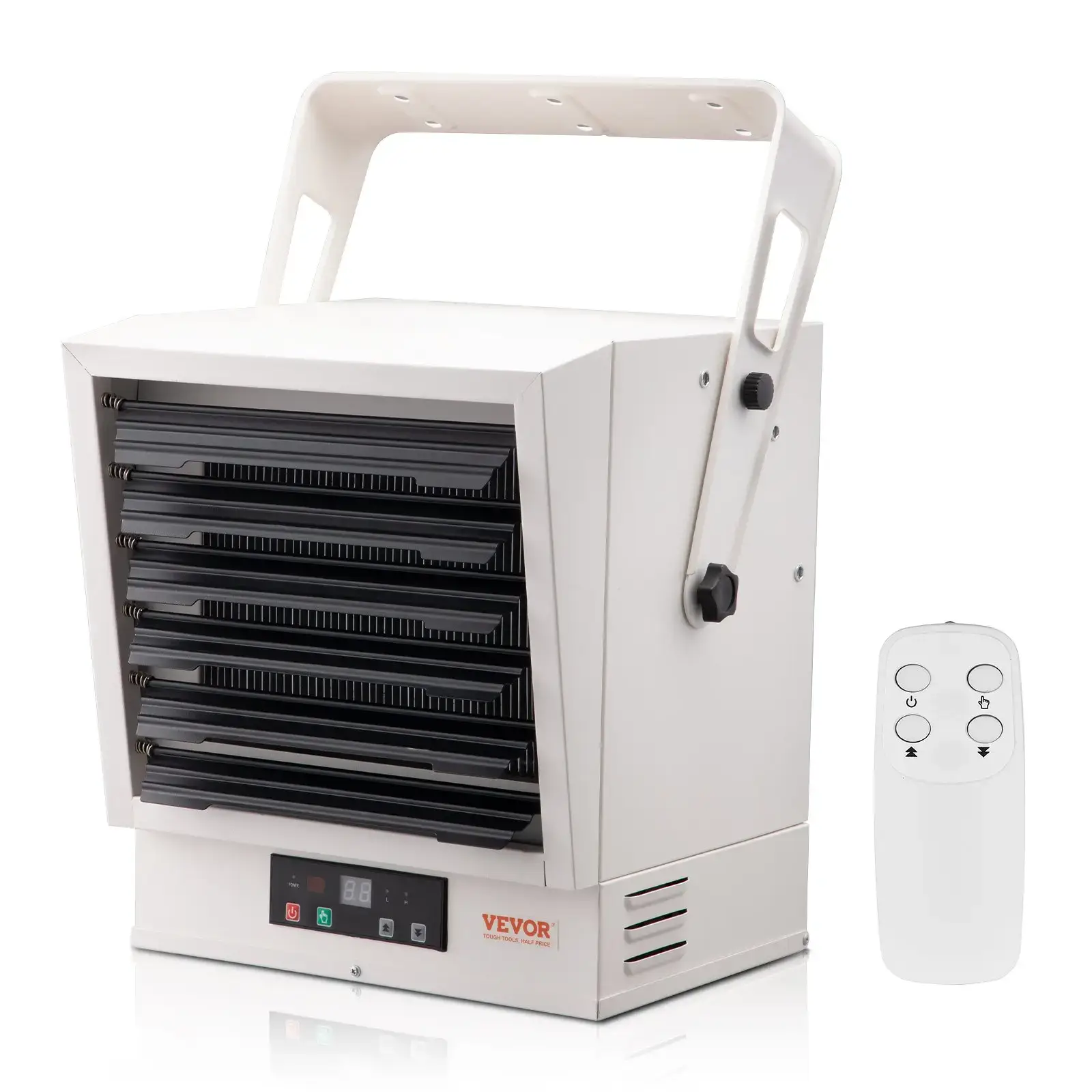 Electric Garage Heater,Max. 10000W Digital Fan-Forced Wall/Ceiling Mount Shop Heater, with Remote Control Overheat Protection, Hardwired Heater with 9-Hour Timer, Ideal for Workshop, ETL Listed