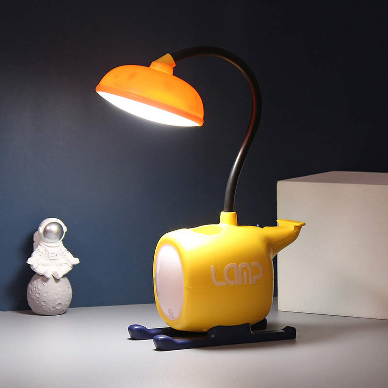 1pc Cartoon Helicopter Aircraft Usb Rechargeable Desk Lamp Eye Protection Lamp, Desk Writing Lamp, Reading Bedside Lamp