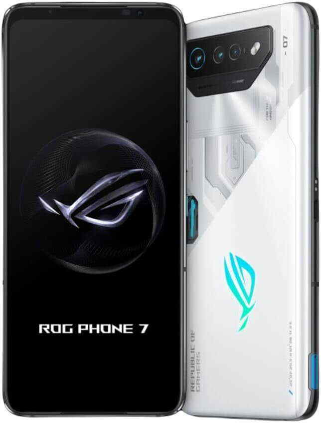 ASUS ROG Phone 7 Cell Phone, 6.78” FHD+ 2448x1080 165Hz, 6000mAh, 16GB RAM, 512GB Storage, 5G LTE Unlocked Dual SIM, Storm White, AI2205-16G512G-WH