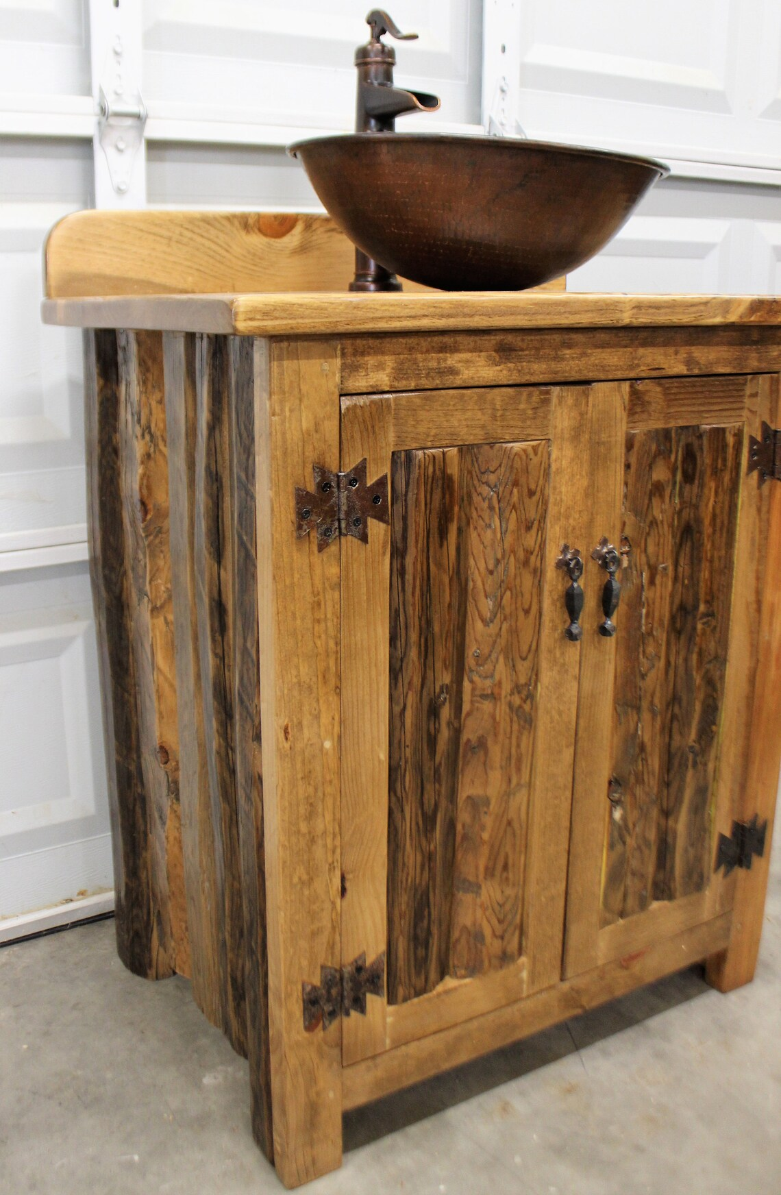 Rustic LOG Bathroom Vanity - 30