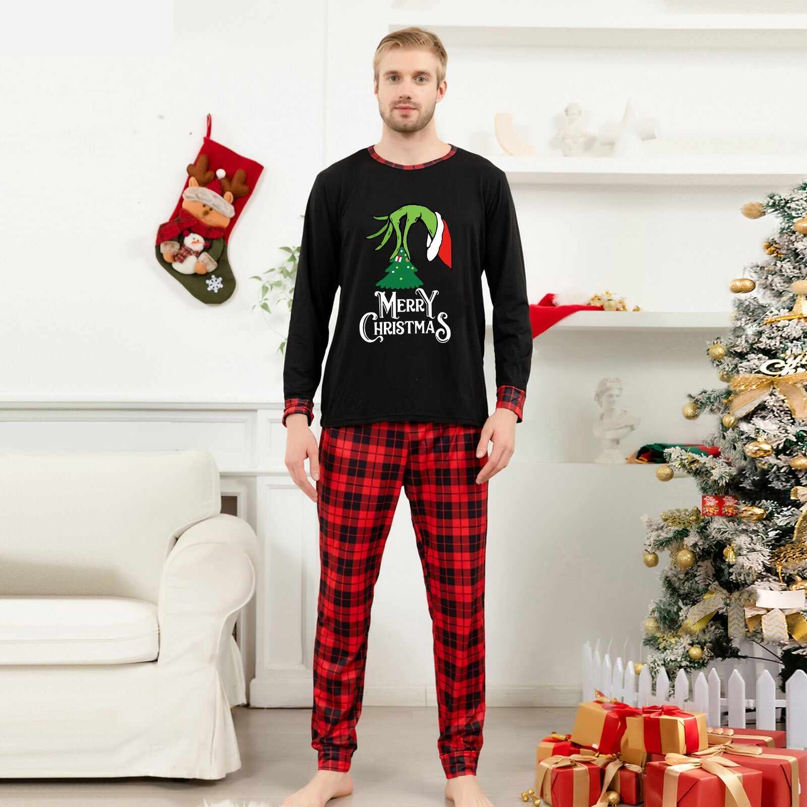 Grinch Christmas Family Matching Pajama Set