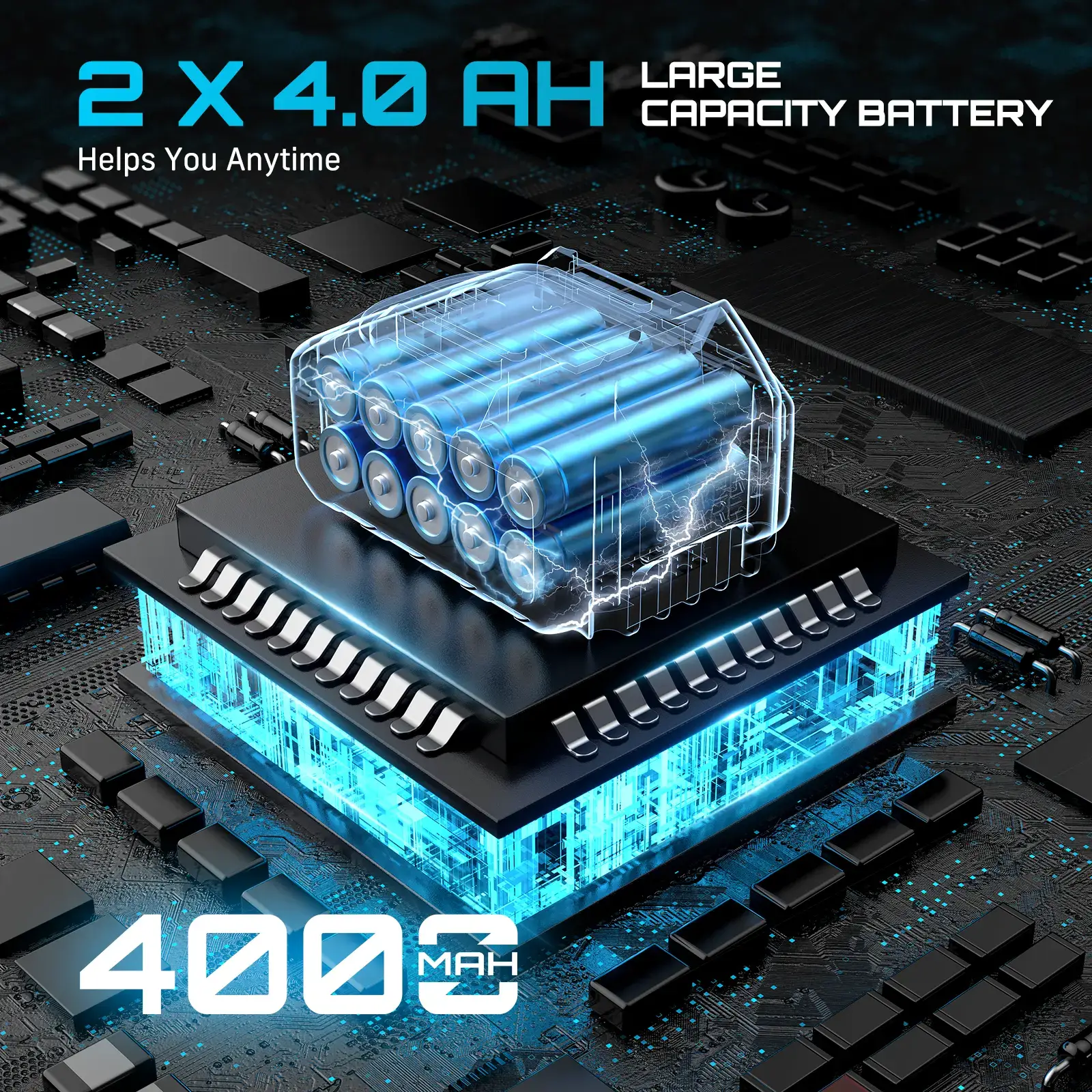 Cordless Brushless Impact Wrench WH860 Ultra 1300Nm High Torque 2x 21V 4.0Ah Li-ion Batteries 3-Speed Gear LED Light Full Accessories Kit for Agricultural Machinery Trucks Car Repair Home Use