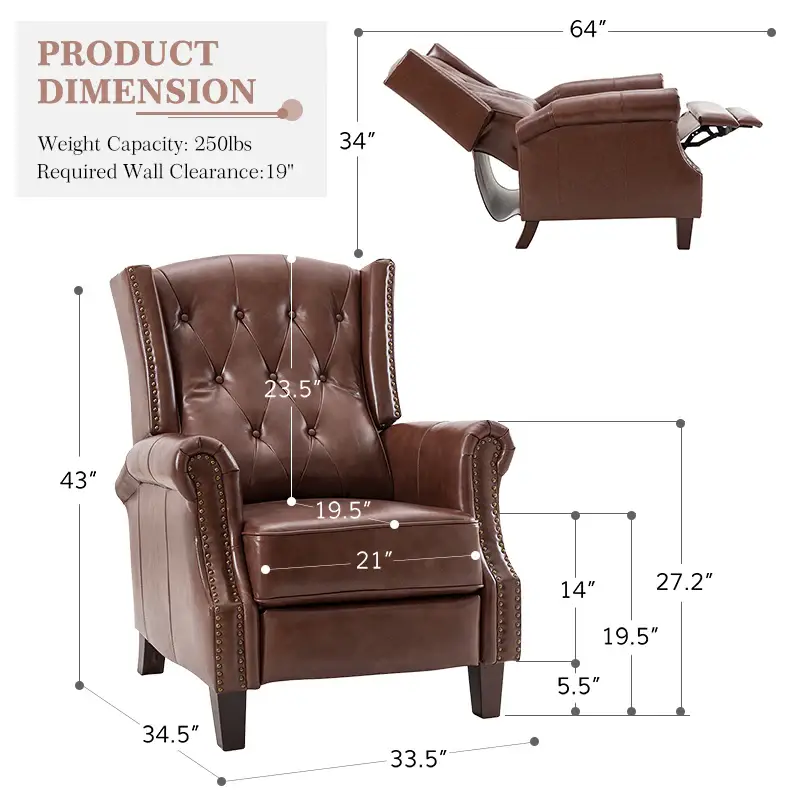 Ryland Genuine Leather Manual Recliner