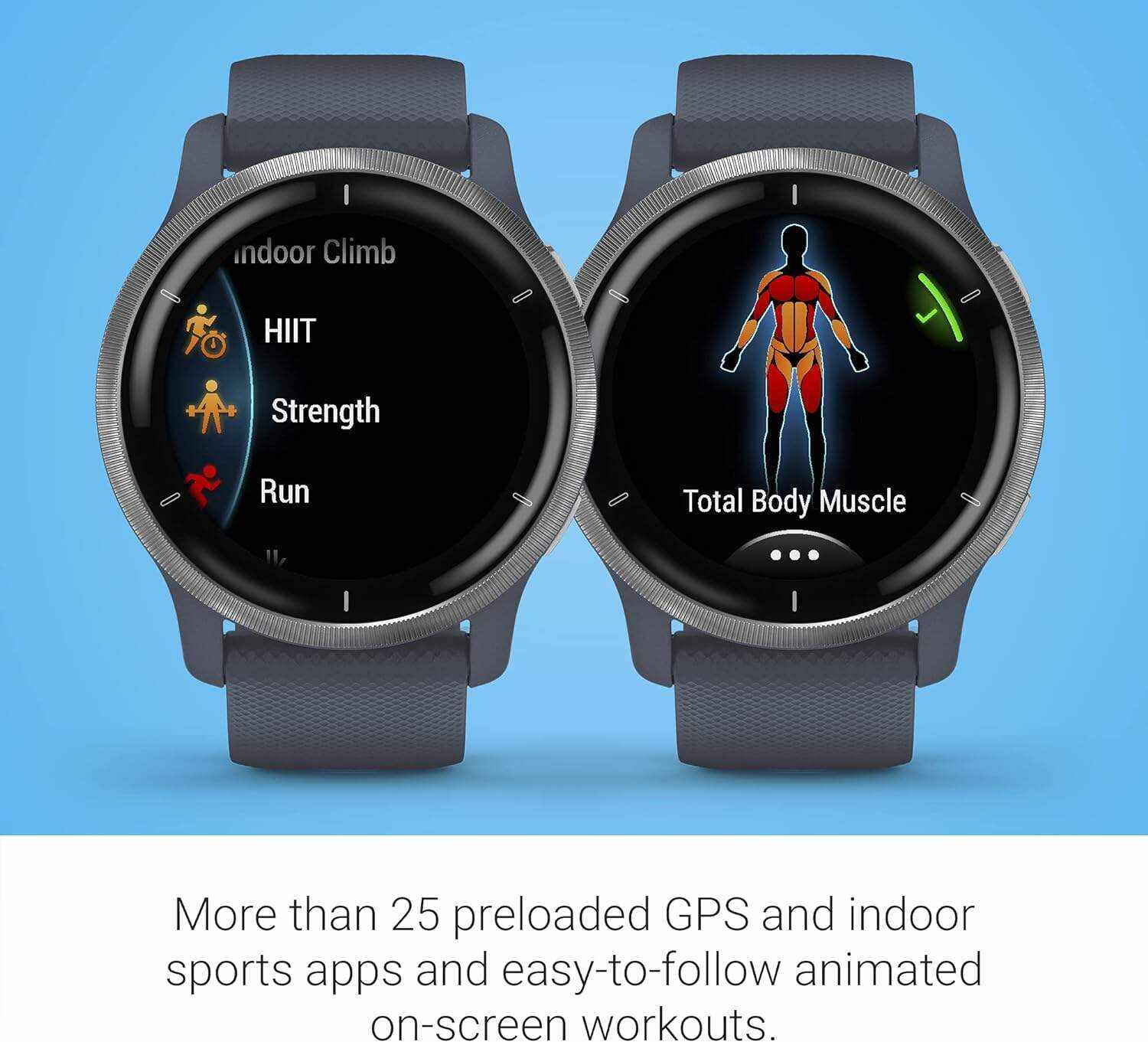 Garmin Venu 2, GPS Smartwatch with Advanced Health Monitoring and Fitness Features, Slate Bezel with Black Case and Silicone Band , 27.9 mm