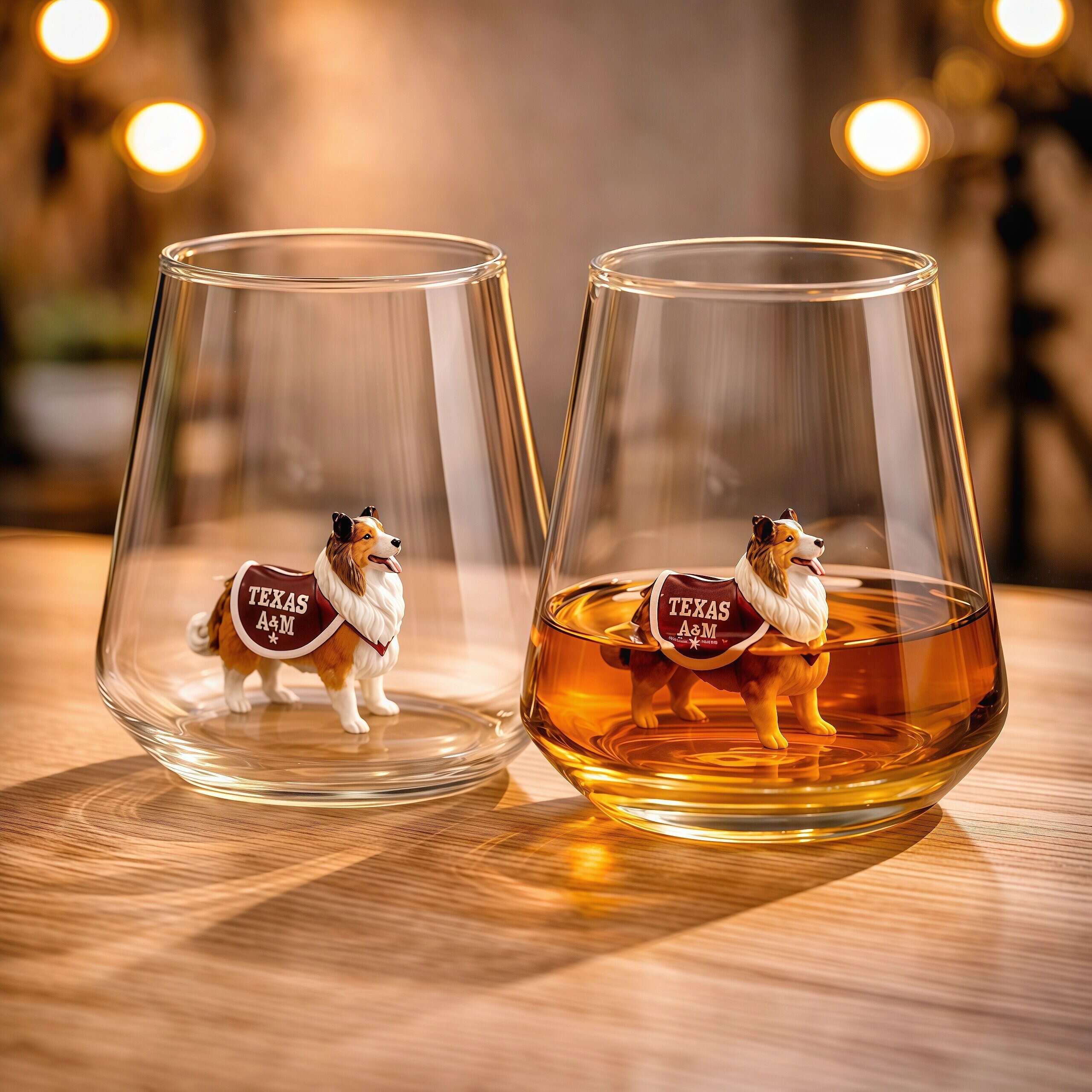 A&M Reveille Figurine Glass Cup