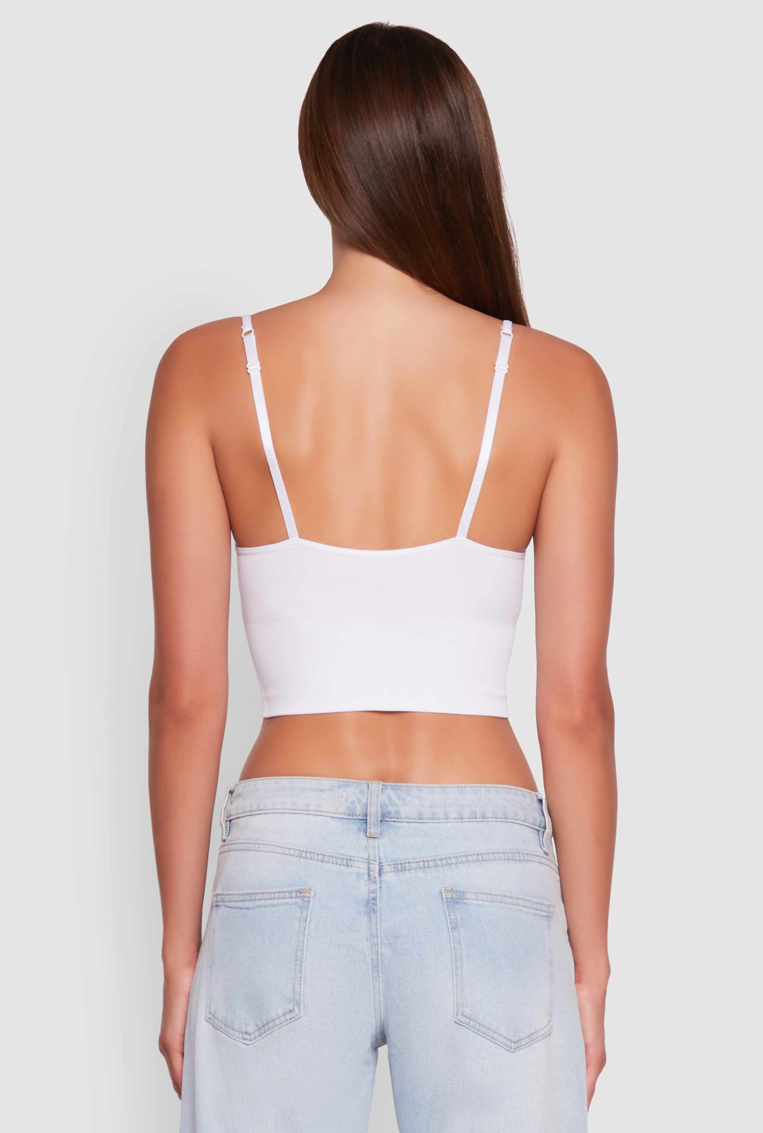 Seamless Cropped Padded Shelf Bra Cami