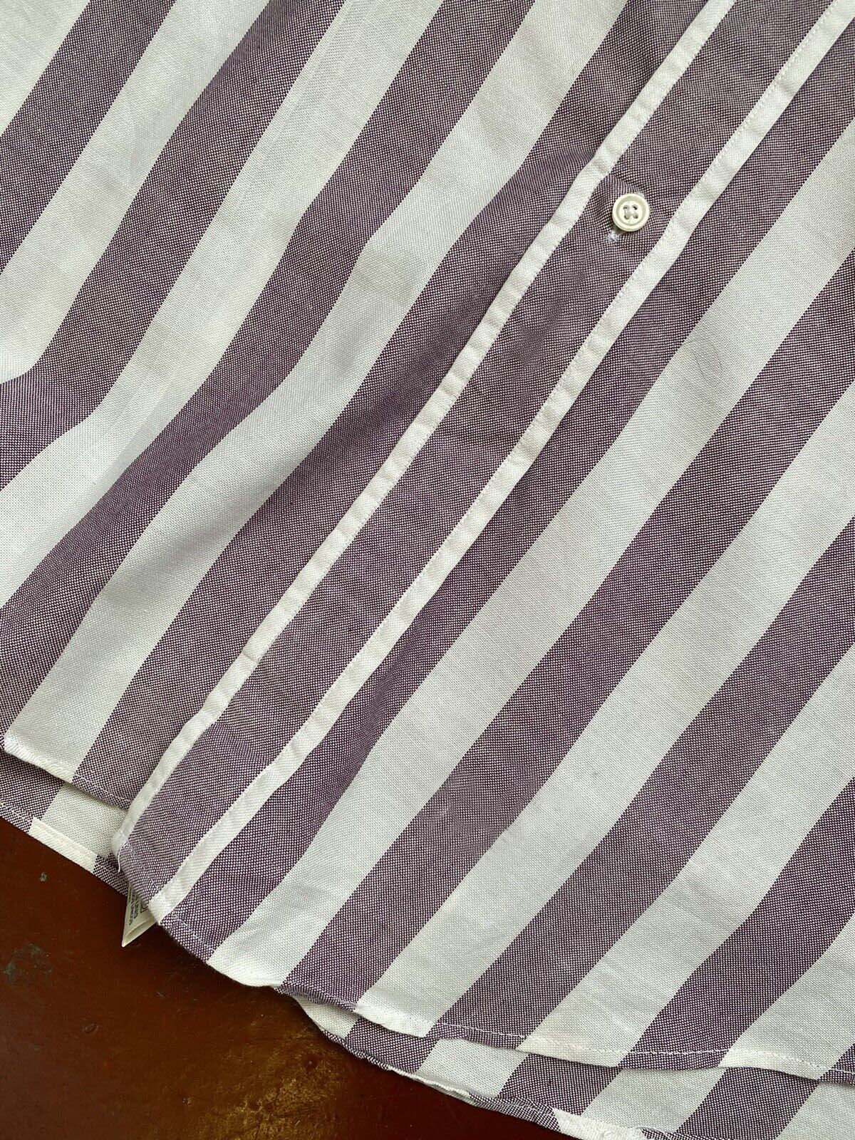 Men's Western Fashion Brown and White Striped Long Sleeve Shirt