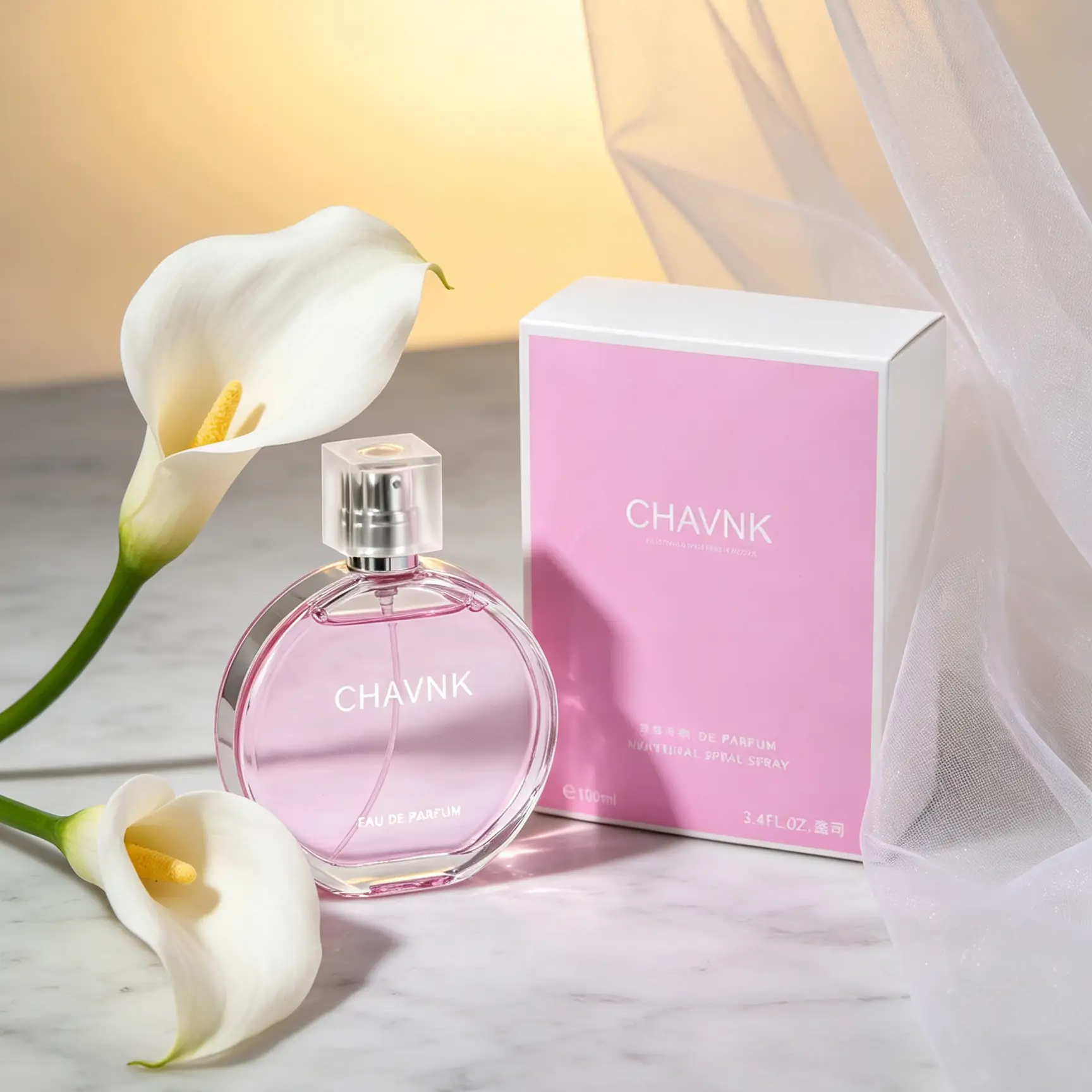 CHAVNK Round Bottle Perfume  50ml /100mlOptions, Elegant Round Bottle