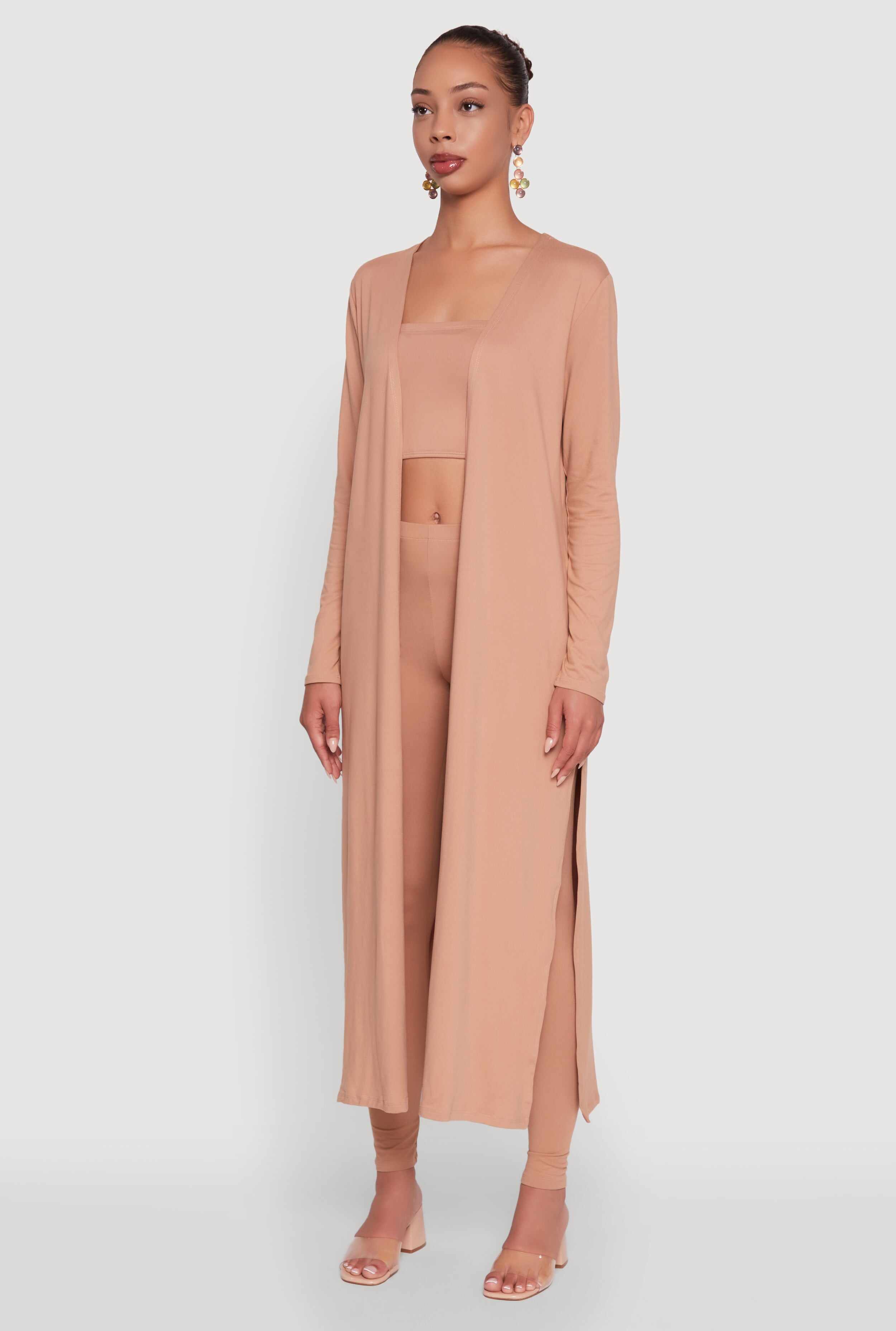 Long Sleeve Side Slit Maxi Duster