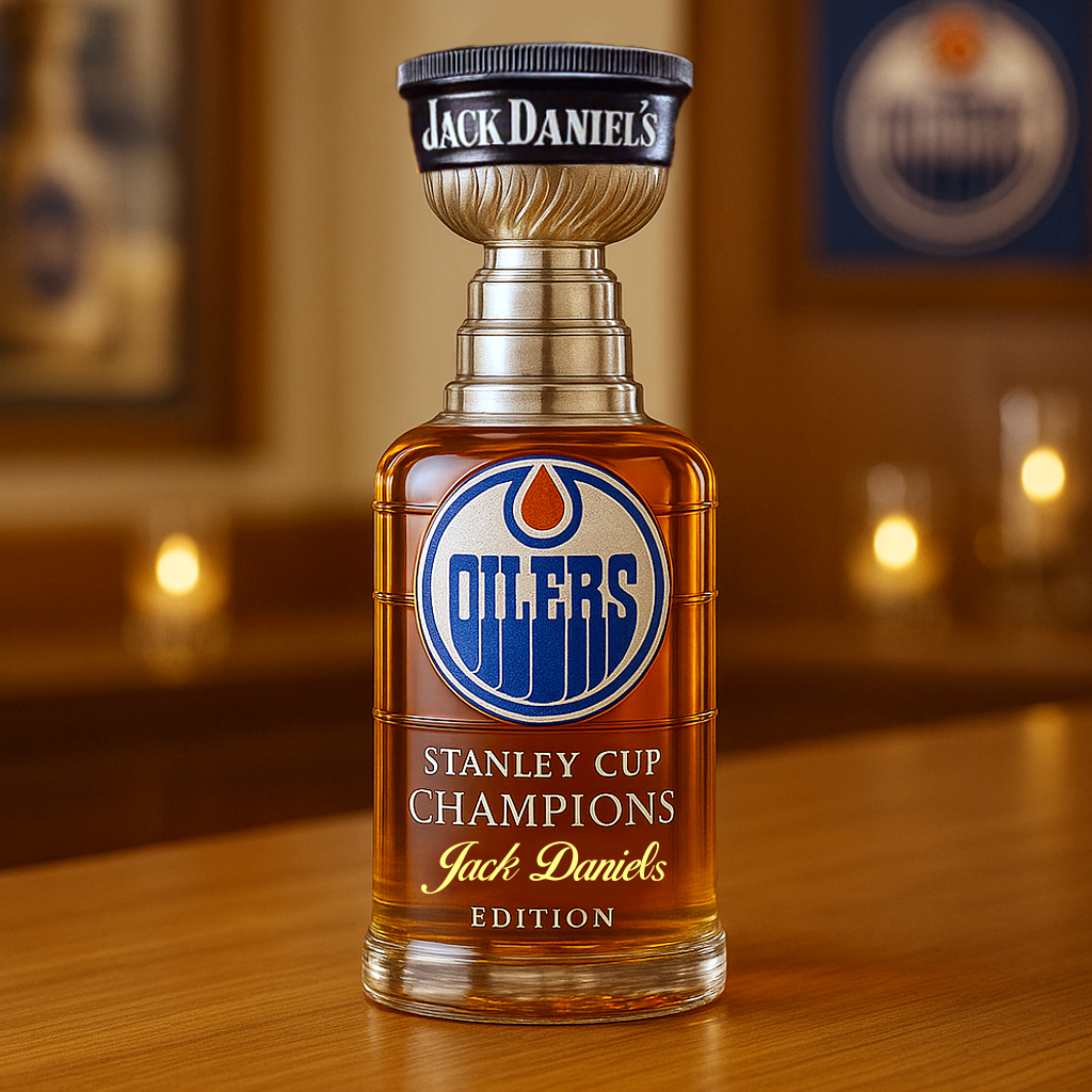 Edmonton Oilers Stanley Cup Whiskey Bottle
