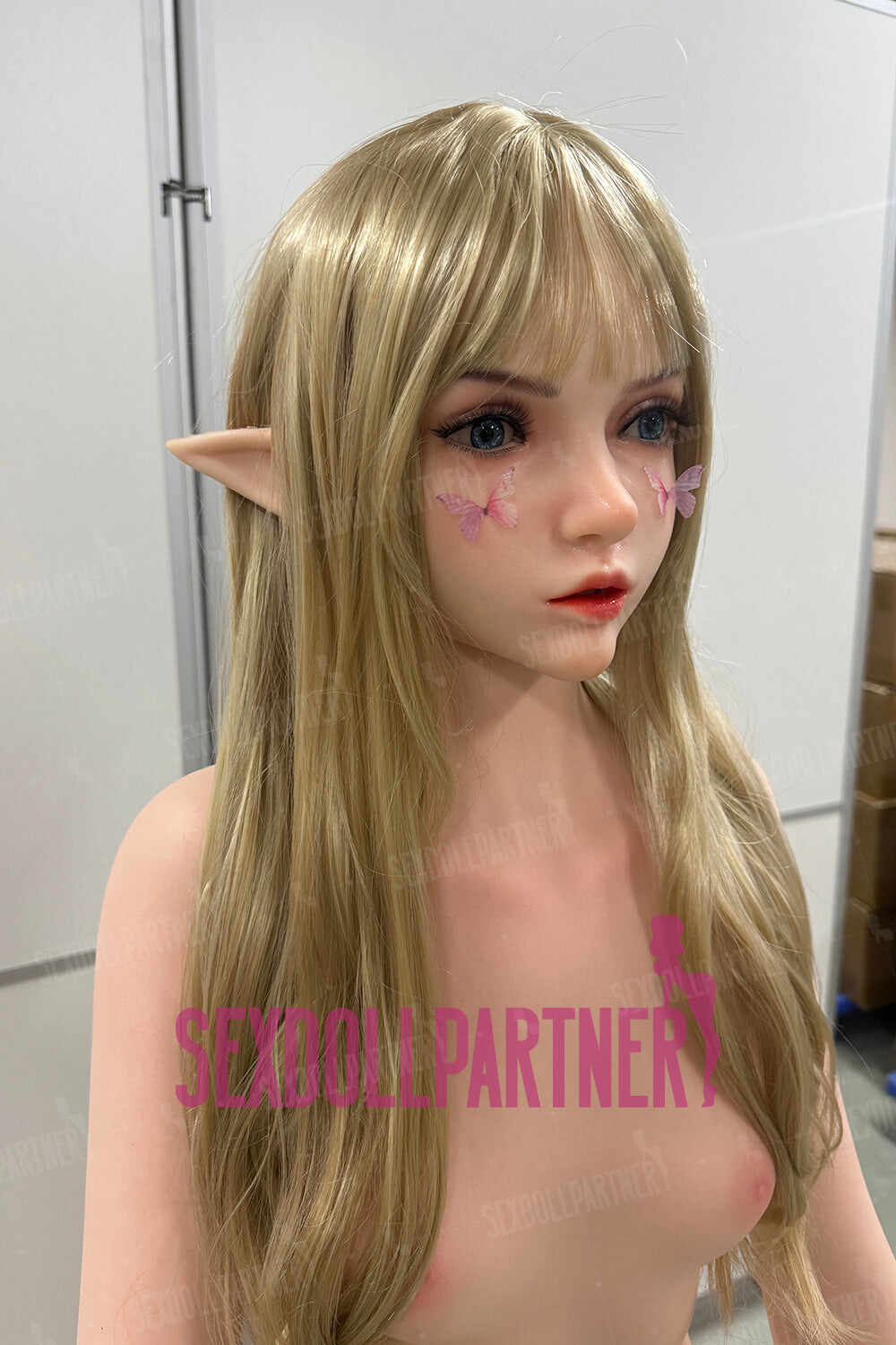 Hazel 4.92ft/ 150cm #M8 ROS Head Full Silicone Flat-chested Cute Blonde ELF Realistic Blowjob Hentai Sex Doll