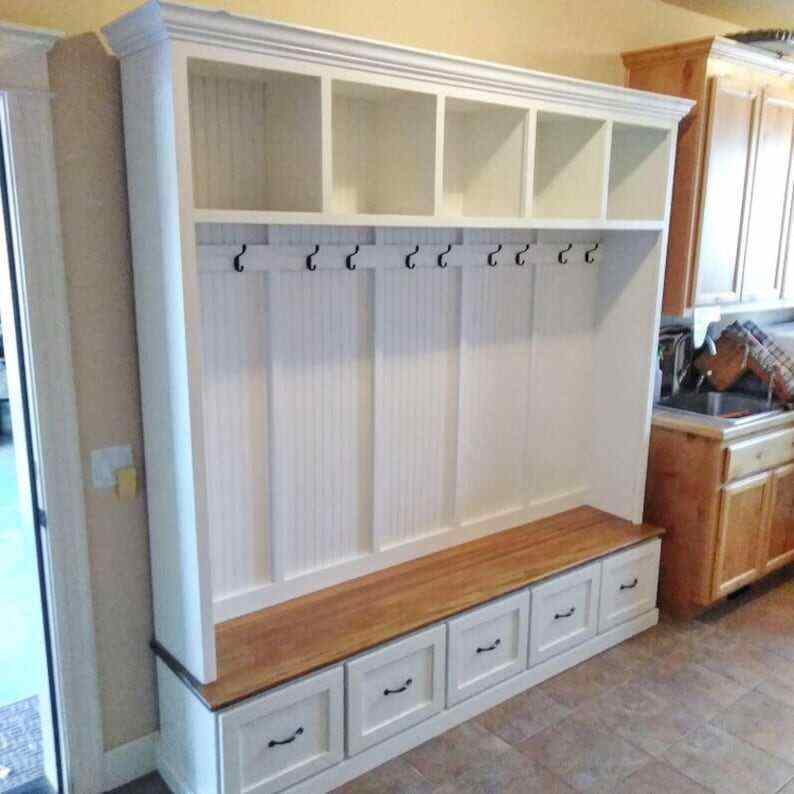 GEORGIA 5-section Mudroom locker bench with storage