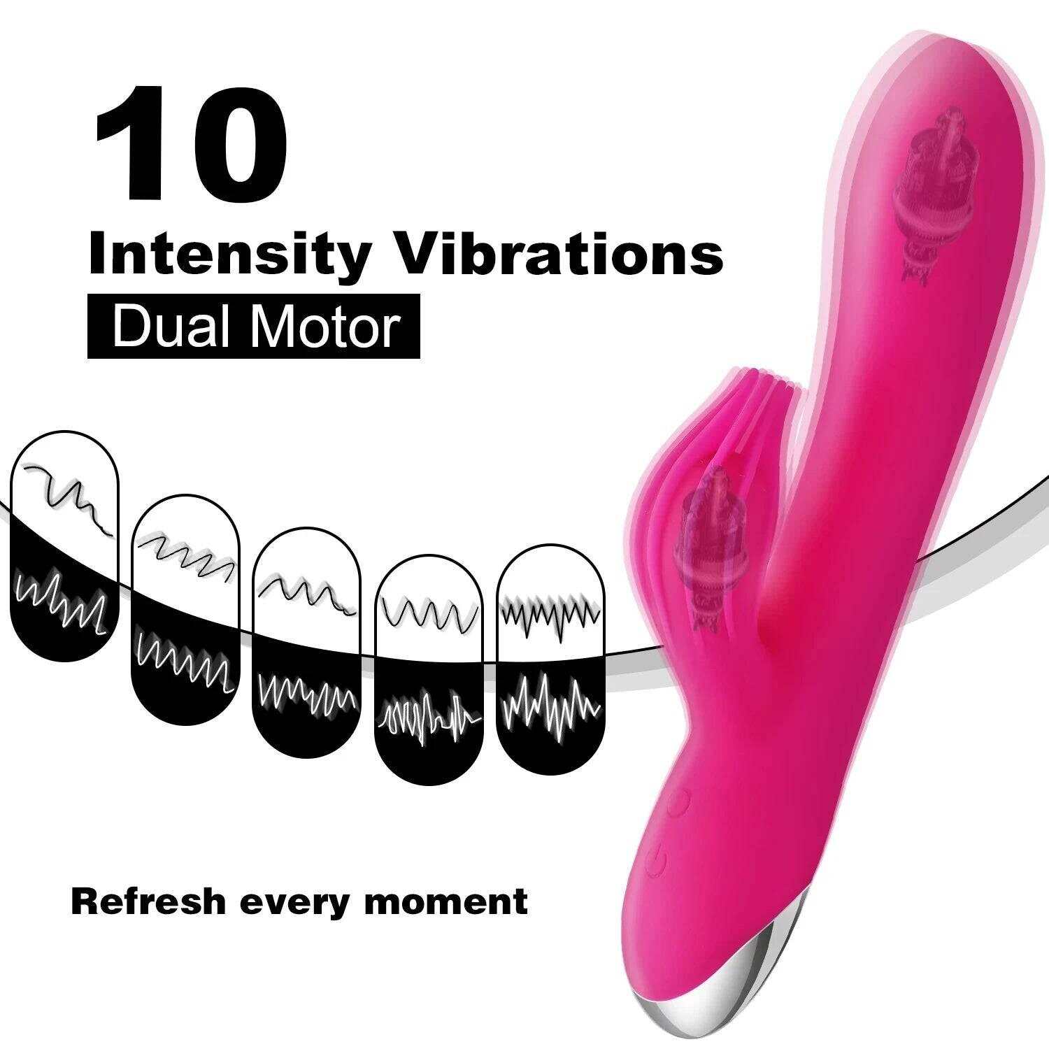USB Rechargeable 10-Speed Rabbit Vibrator – Clitoris & G-Spot Massager