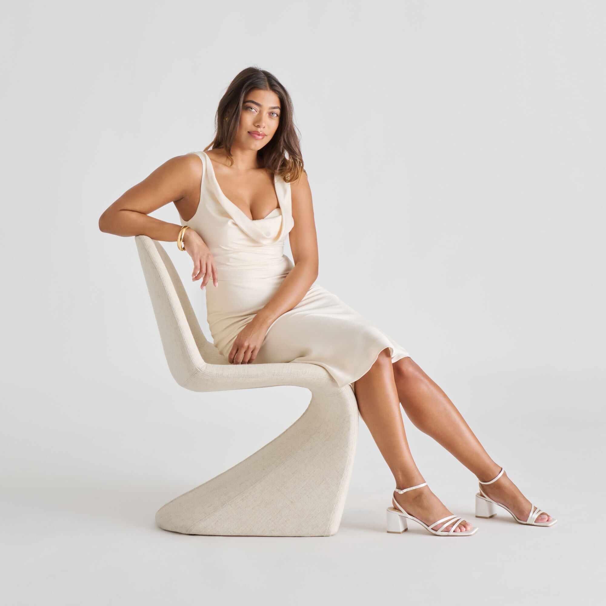 YSABEL HEELS TRUE WHITE SATIN