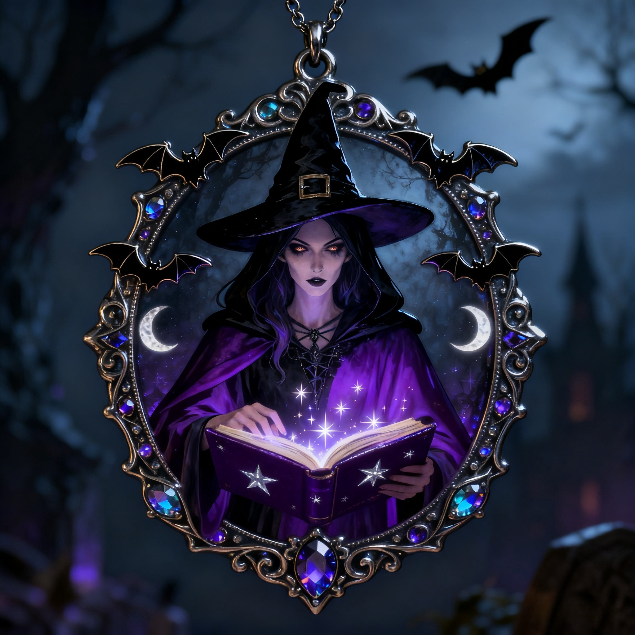 Mysterious Enchanting Witch Pendant Ornament