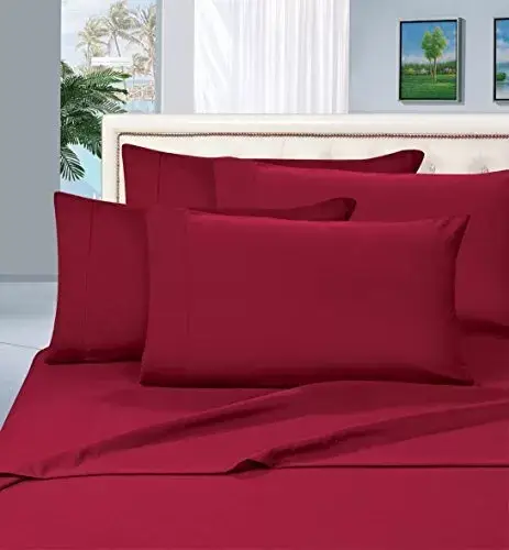 Wrinkle Resistant Luxury 6 pcs Bed Sheet Set 1500 Thread Count Egyptian Quality Silky Soft
