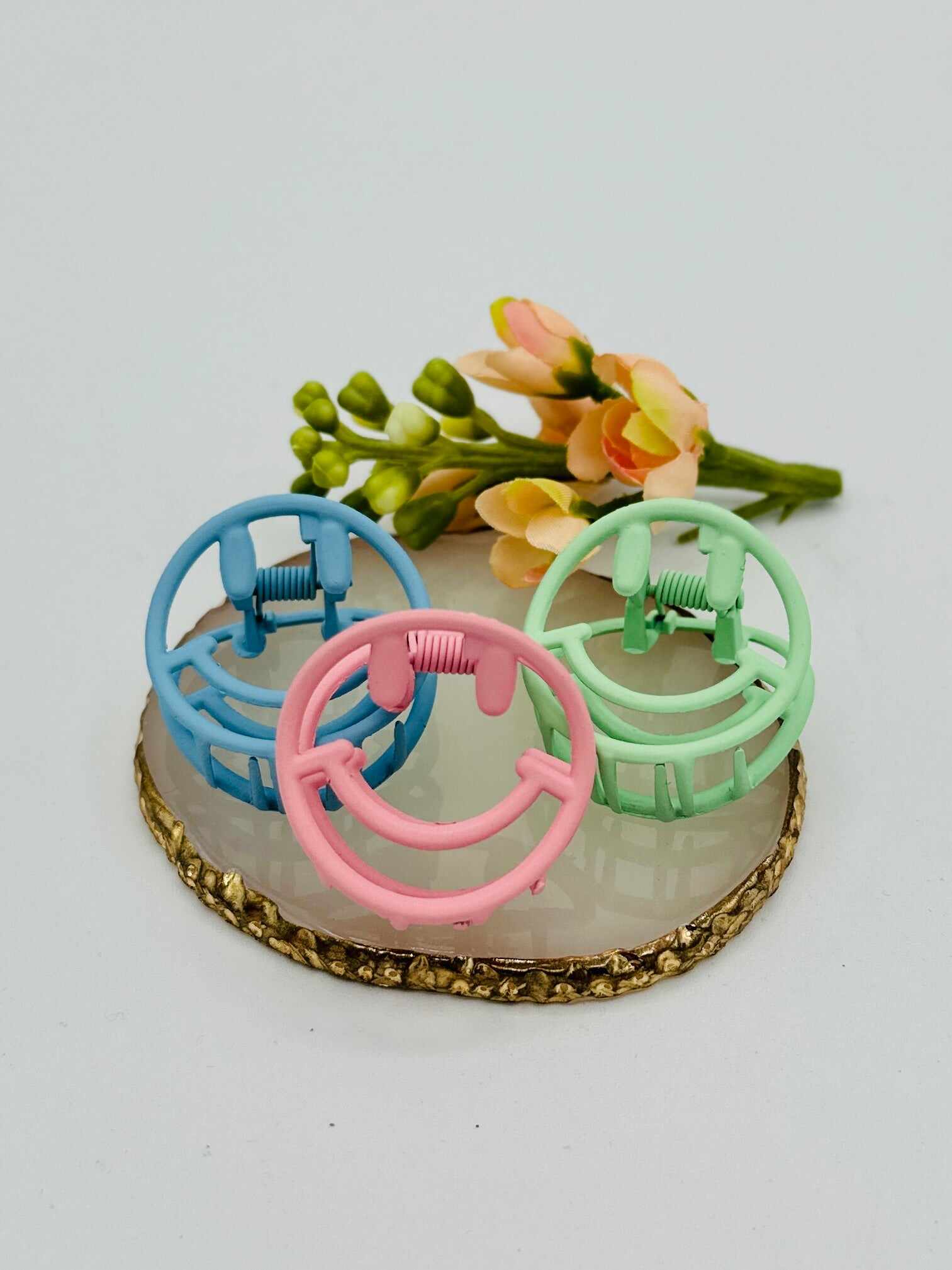 Smiley Hair Claw Clip- Multiple Colors!