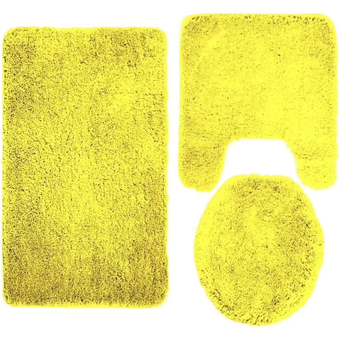 Queen Mary 3 Piece Bathroom Rug Set, Luxury Soft Plush Bath Mat, Contour Rug, Lid Cover, Non-Slip