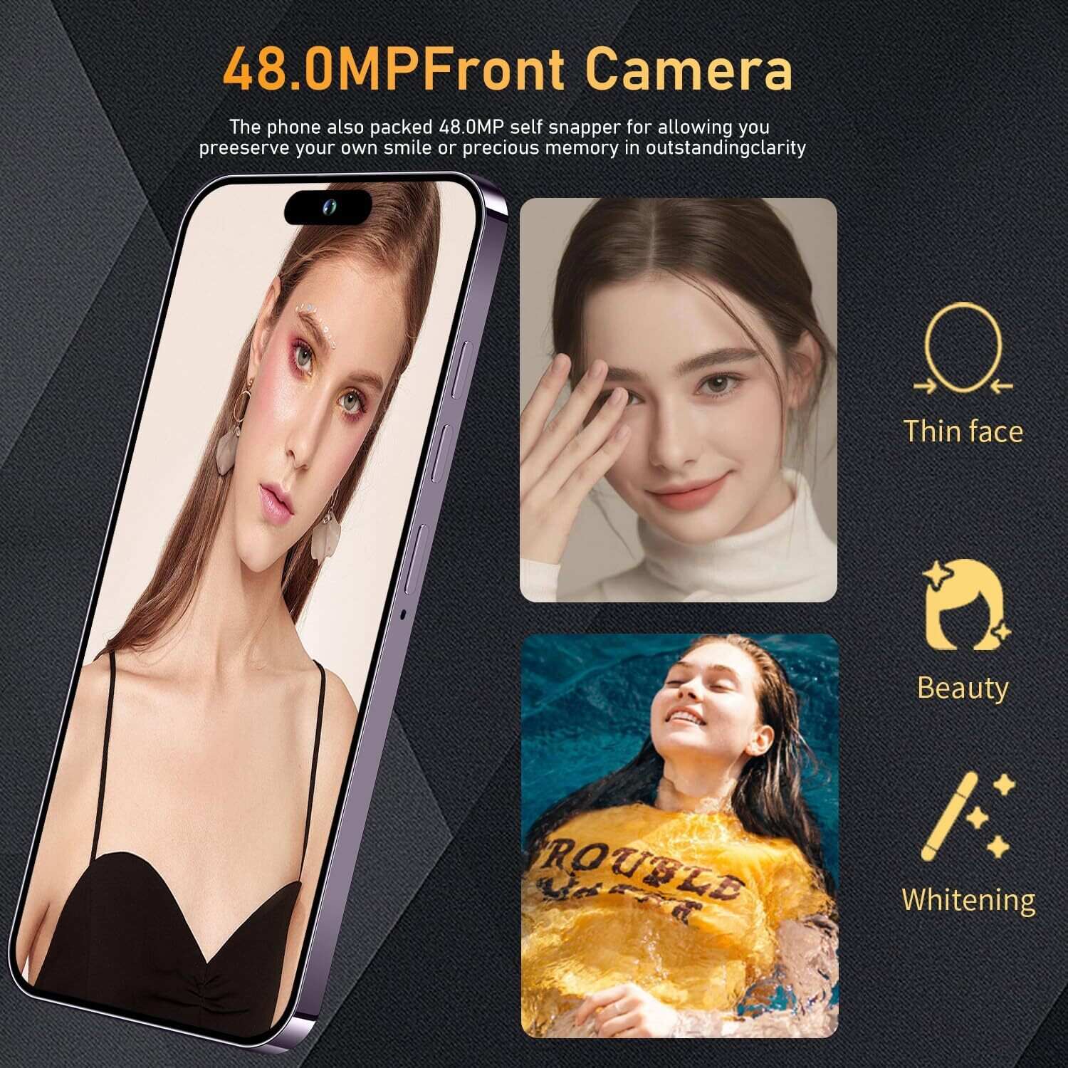 I15 Pro MAX Smartphone Unlocked Cell Phone,Battery 6800mAh 6.8 HD Screen Unlocked Phone,6+256GB Android 13 with 128GB Memory Card,Dual SIM/5G/Fingerprint Lock/Face ID (Blue Titanium, 6+256)
